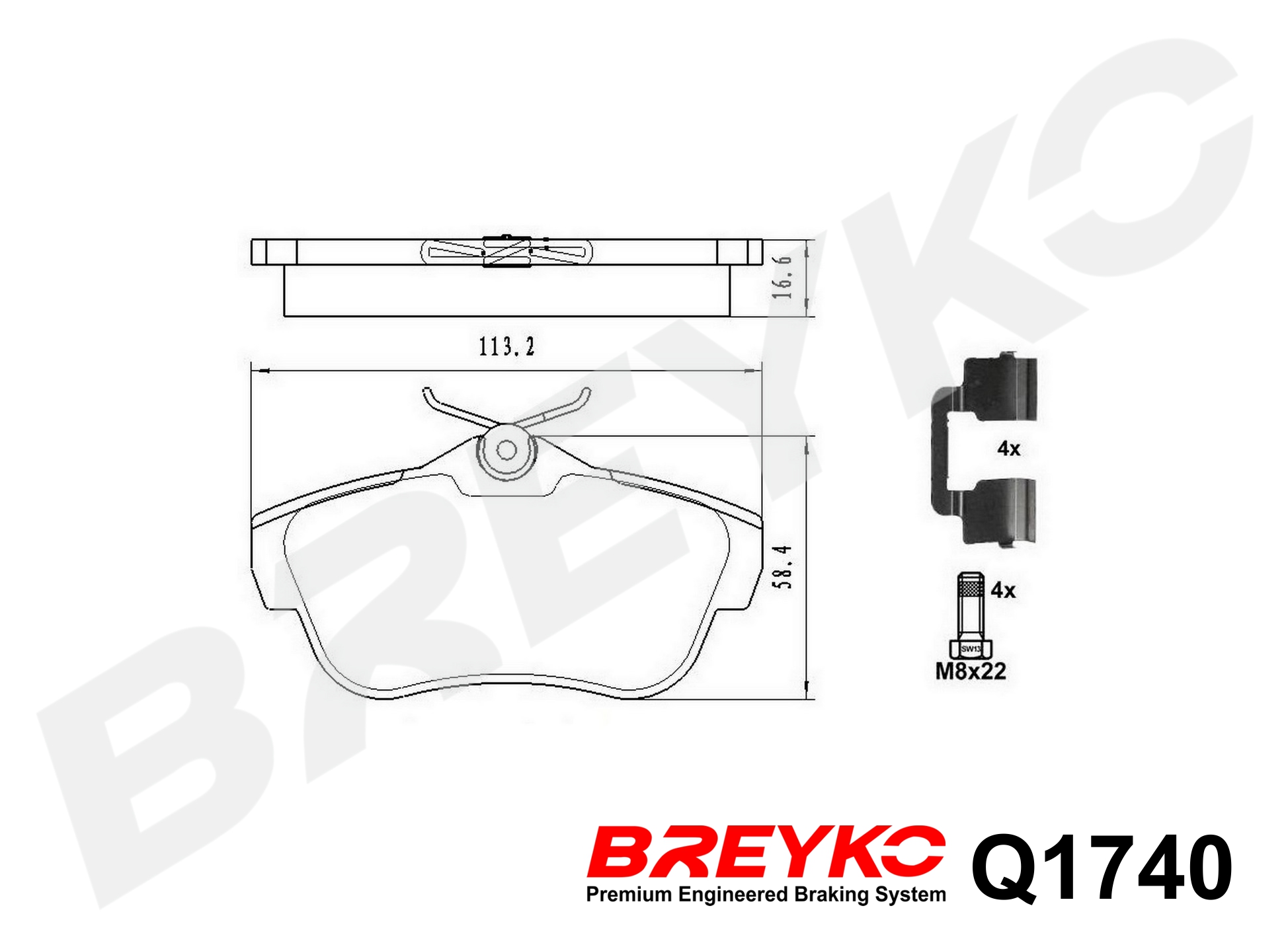 DAVID VASCO Q1740 BREYKO PREMIUM Brake Pad Set, disc brake