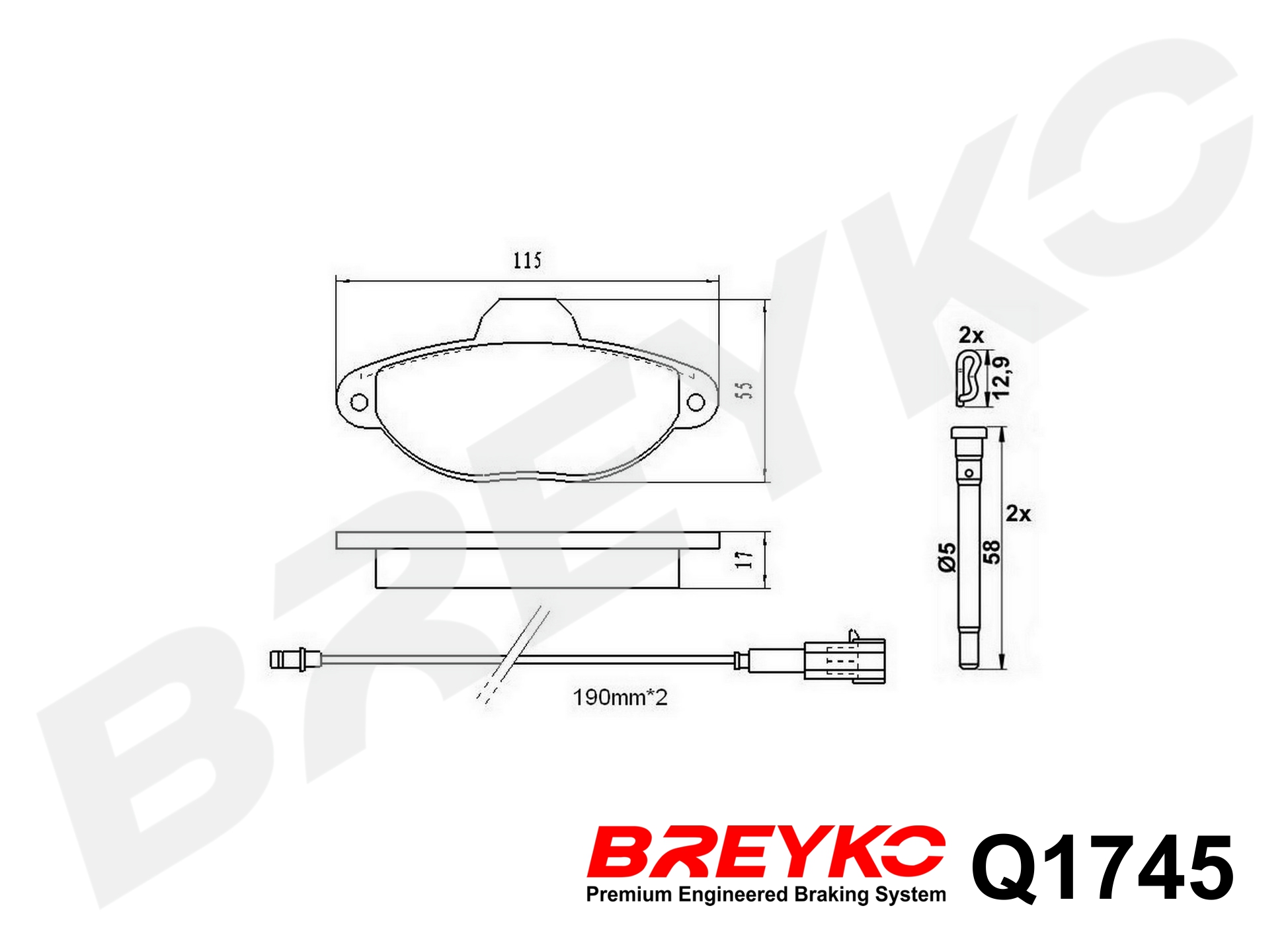 DAVID VASCO Q1745 BREYKO PREMIUM Brake Pad Set, disc brake