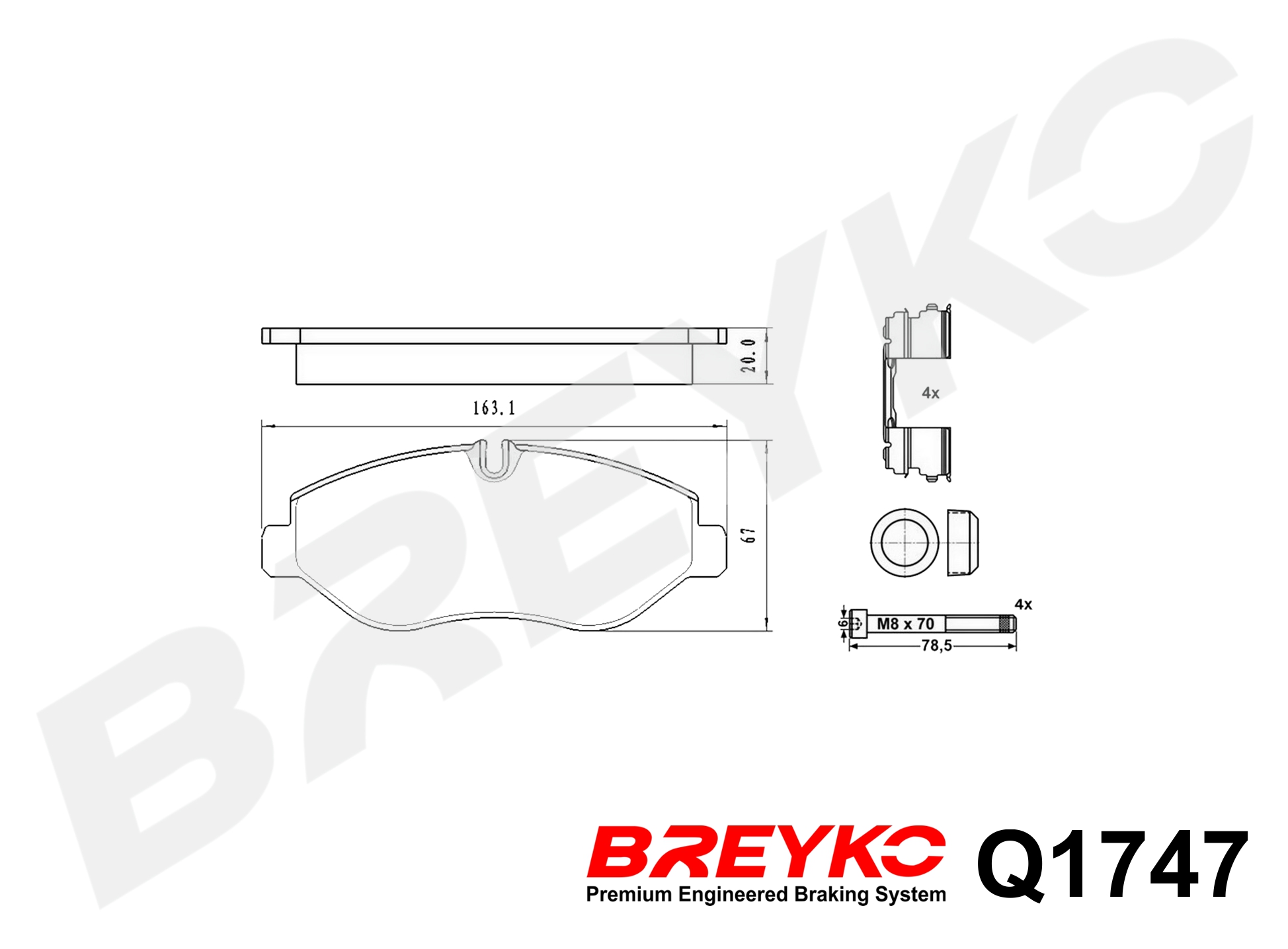DAVID VASCO Q1747 BREYKO PREMIUM Brake Pad Set, disc brake
