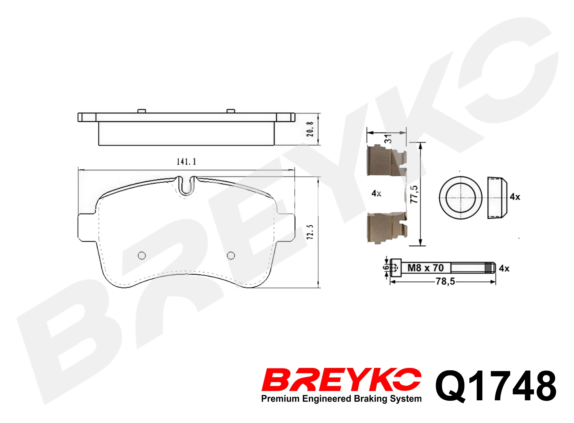 DAVID VASCO Q1748 BREYKO PREMIUM Brake Pad Set, disc brake