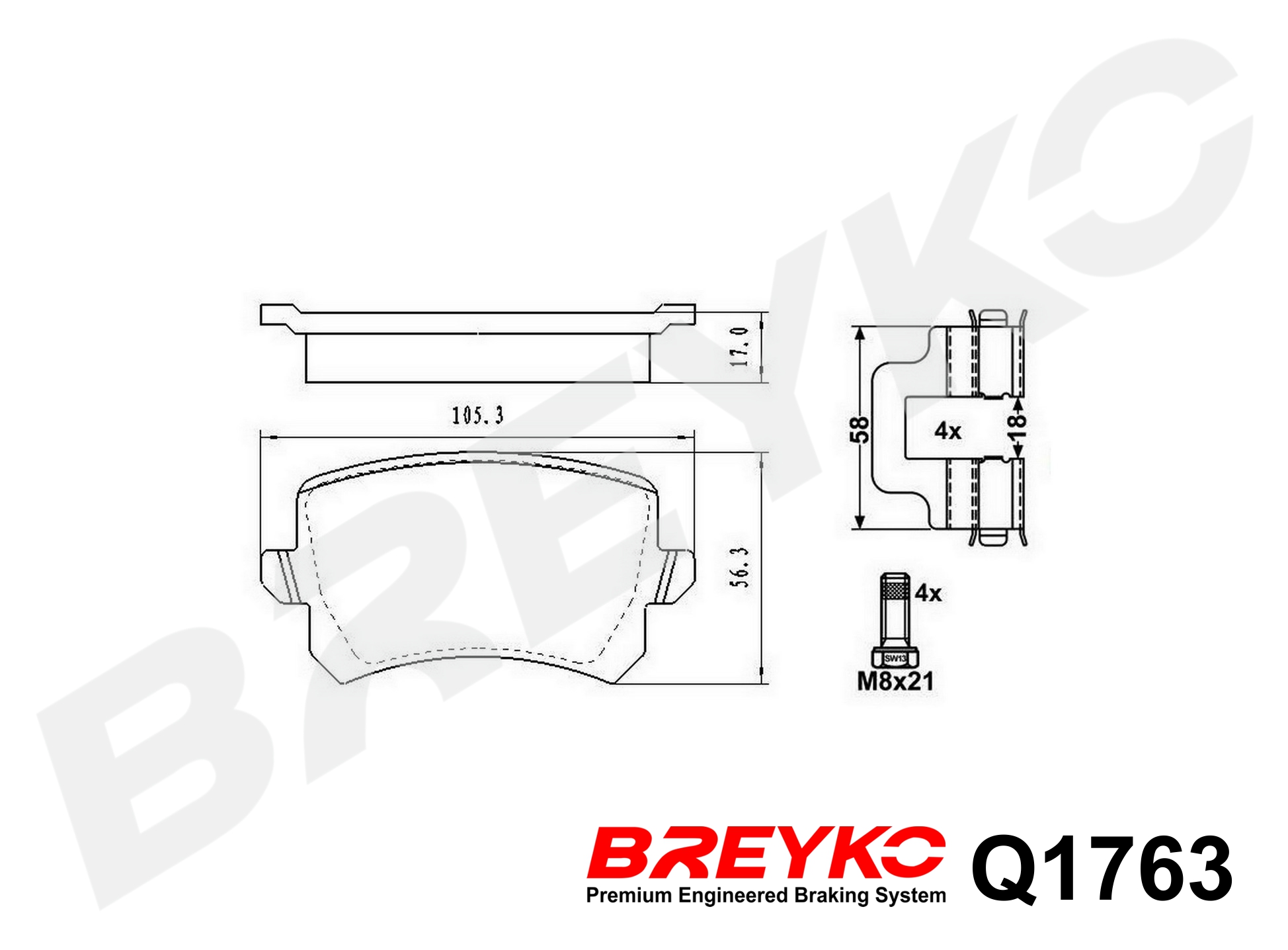 DAVID VASCO Q1763 BREYKO PREMIUM Brake Pad Set, disc brake