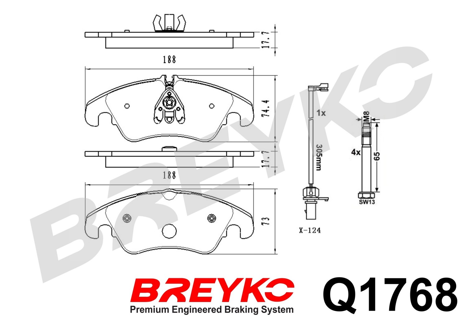 DAVID VASCO Q1768 BREYKO PREMIUM Brake Pad Set, disc brake