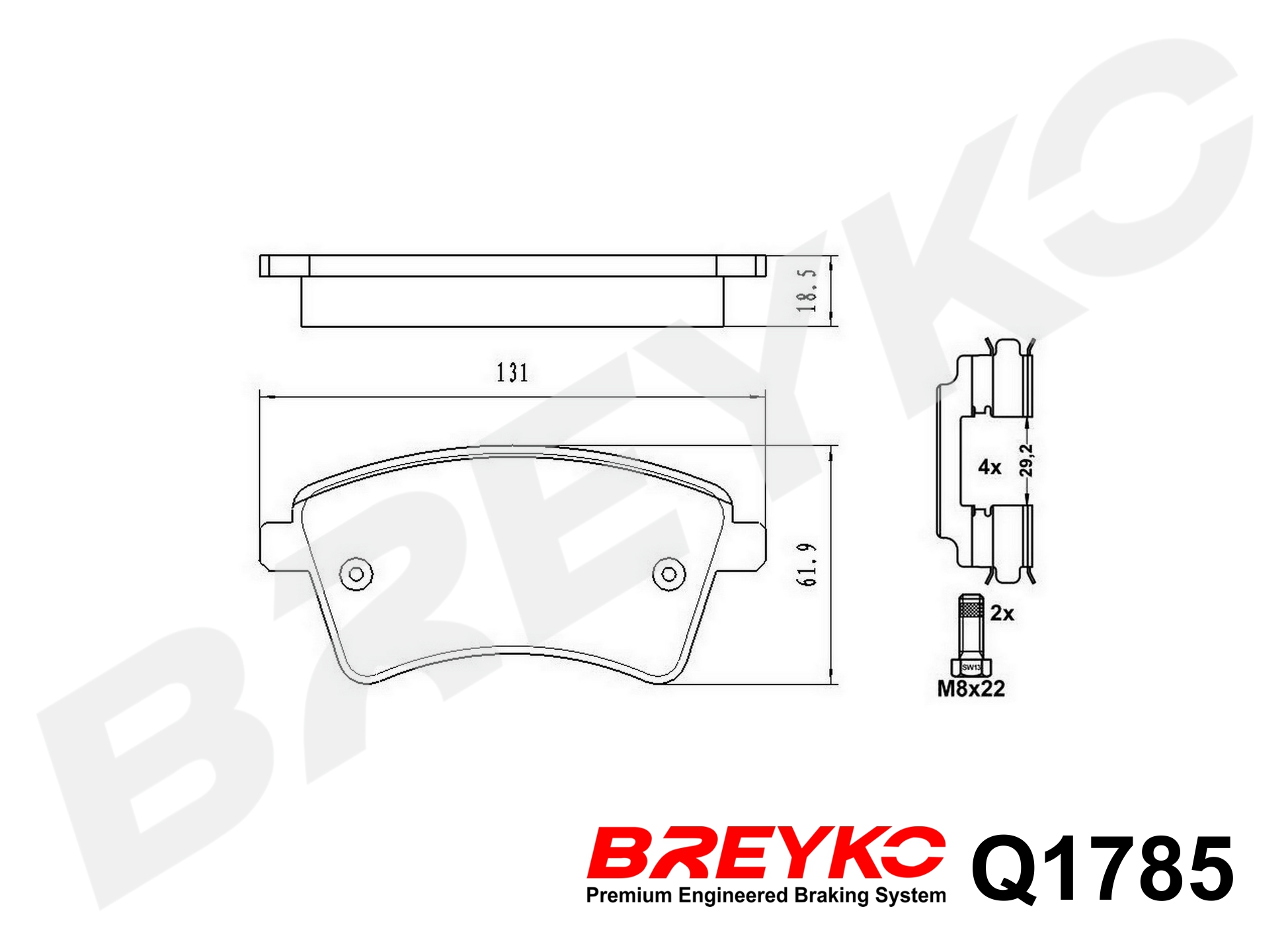 DAVID VASCO Q1785 BREYKO PREMIUM Brake Pad Set, disc brake