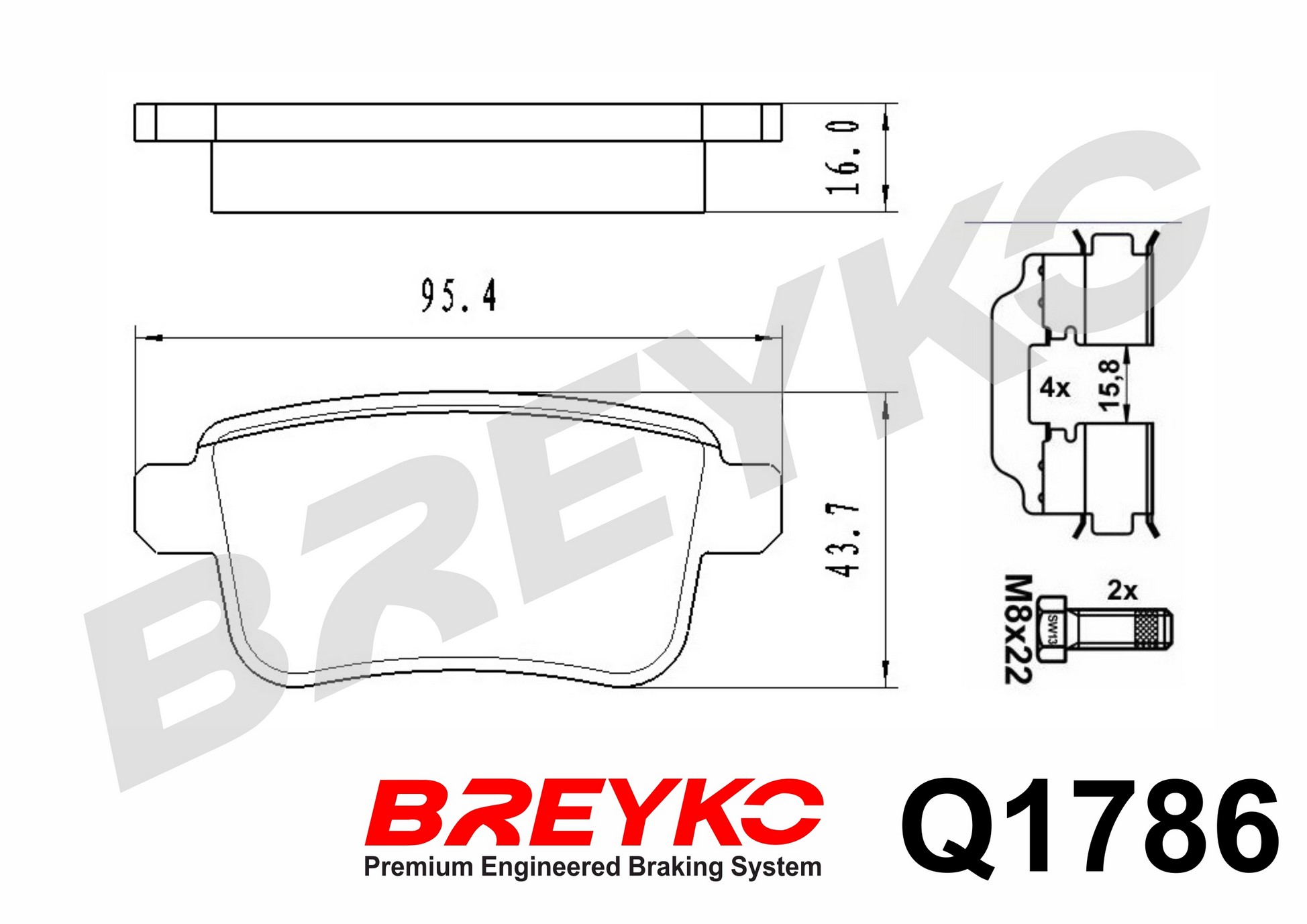 DAVID VASCO Q1786 BREYKO PREMIUM Brake Pad Set, disc brake