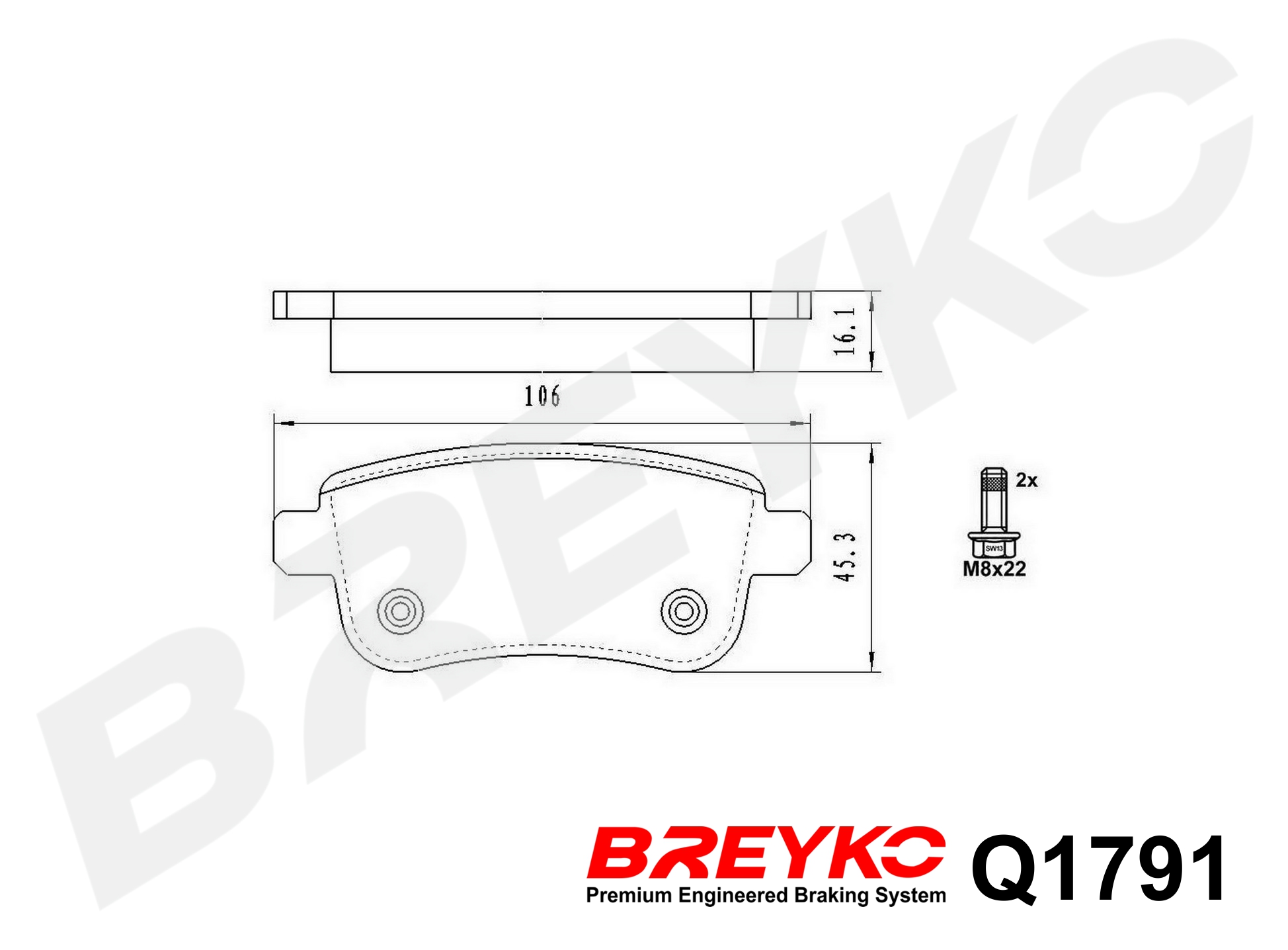DAVID VASCO Q1791 BREYKO PREMIUM Brake Pad Set, disc brake