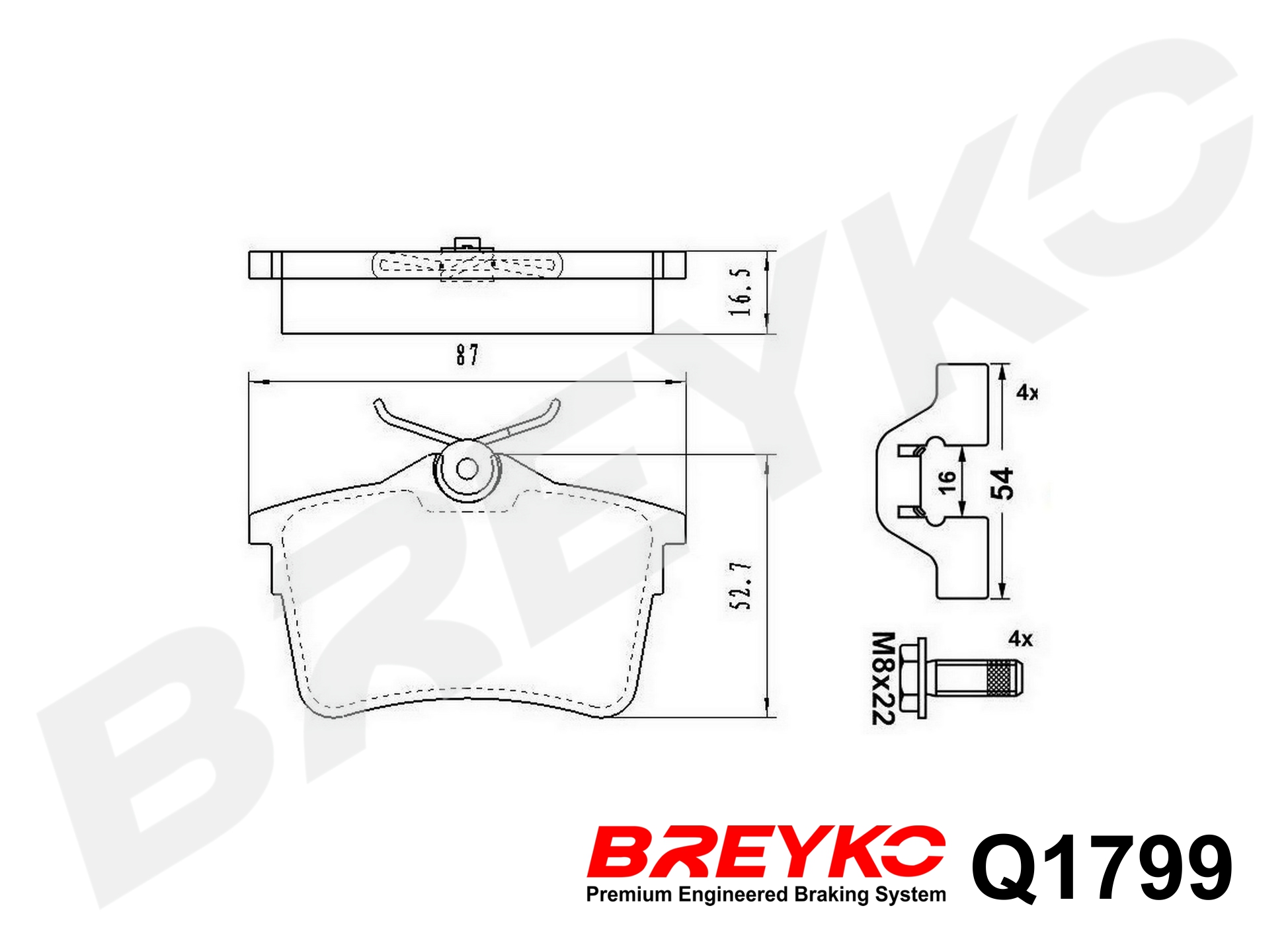 DAVID VASCO Q1799 BREYKO PREMIUM Brake Pad Set, disc brake