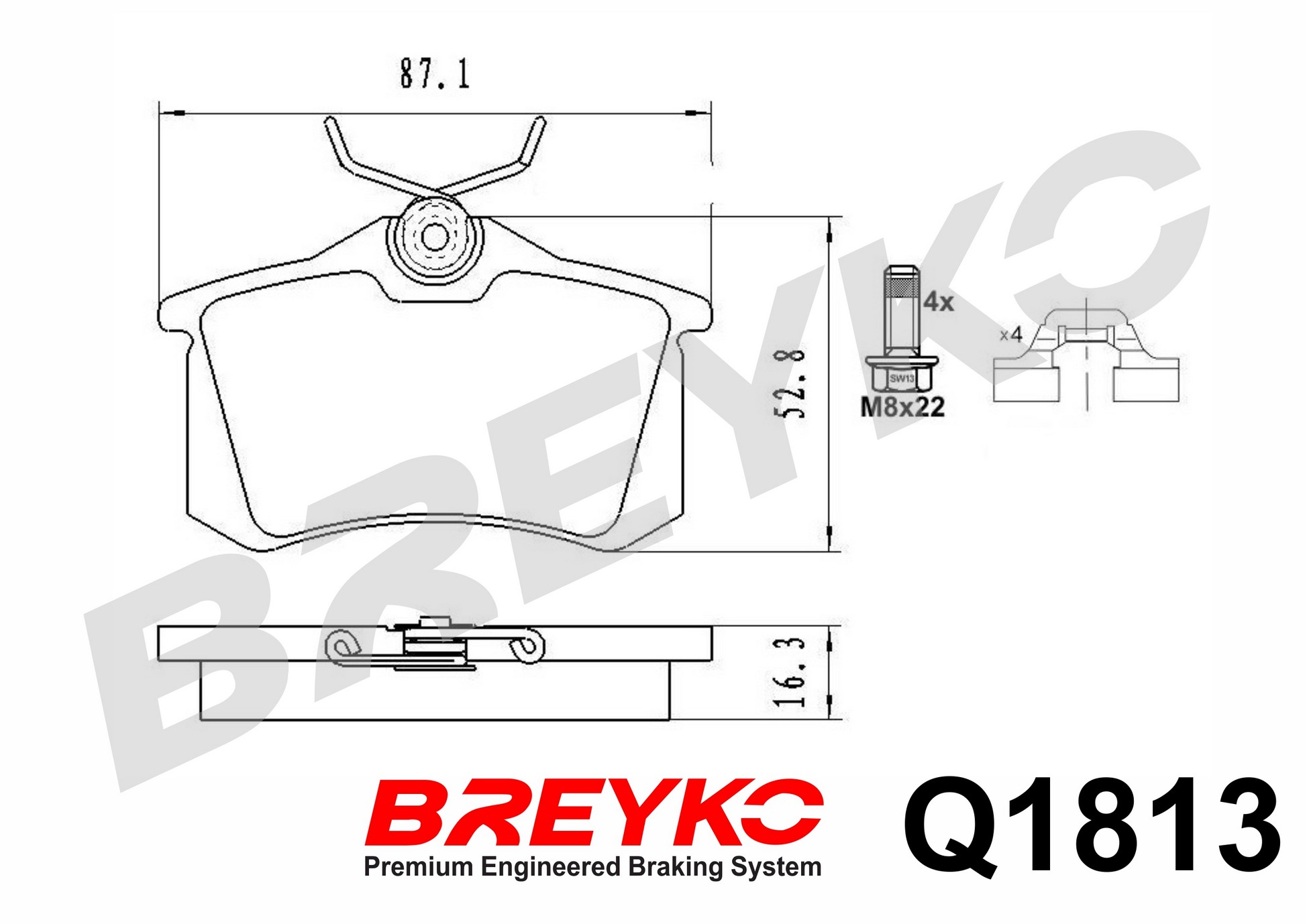 DAVID VASCO Q1813 BREYKO PREMIUM Brake Pad Set, disc brake