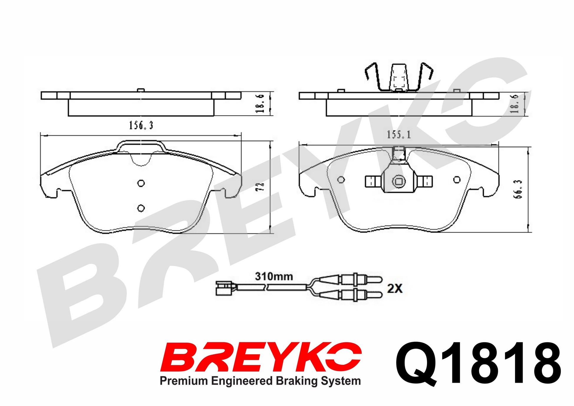 DAVID VASCO Q1818 BREYKO PREMIUM Brake Pad Set, disc brake