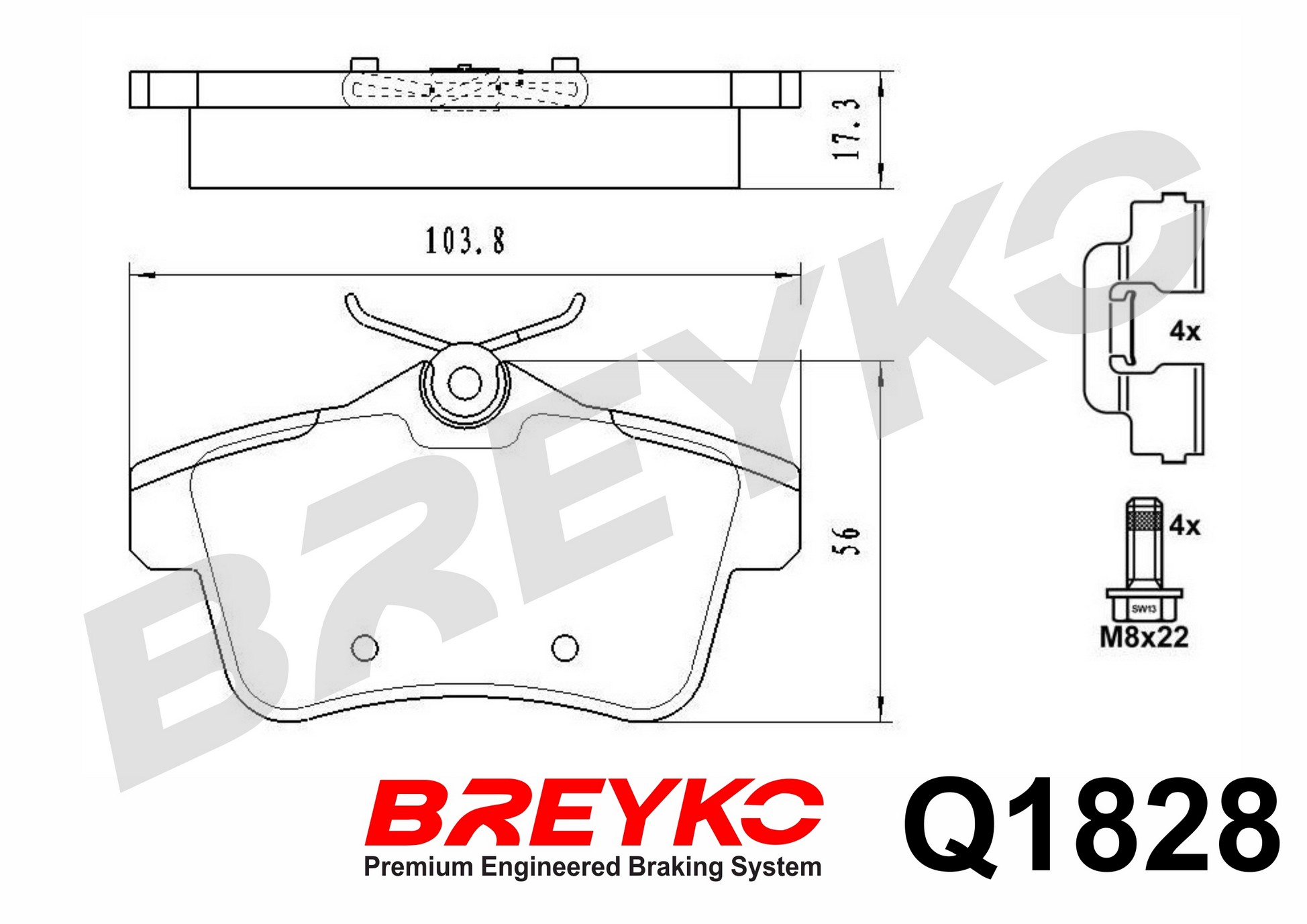 DAVID VASCO Q1828 BREYKO PREMIUM Brake Pad Set, disc brake