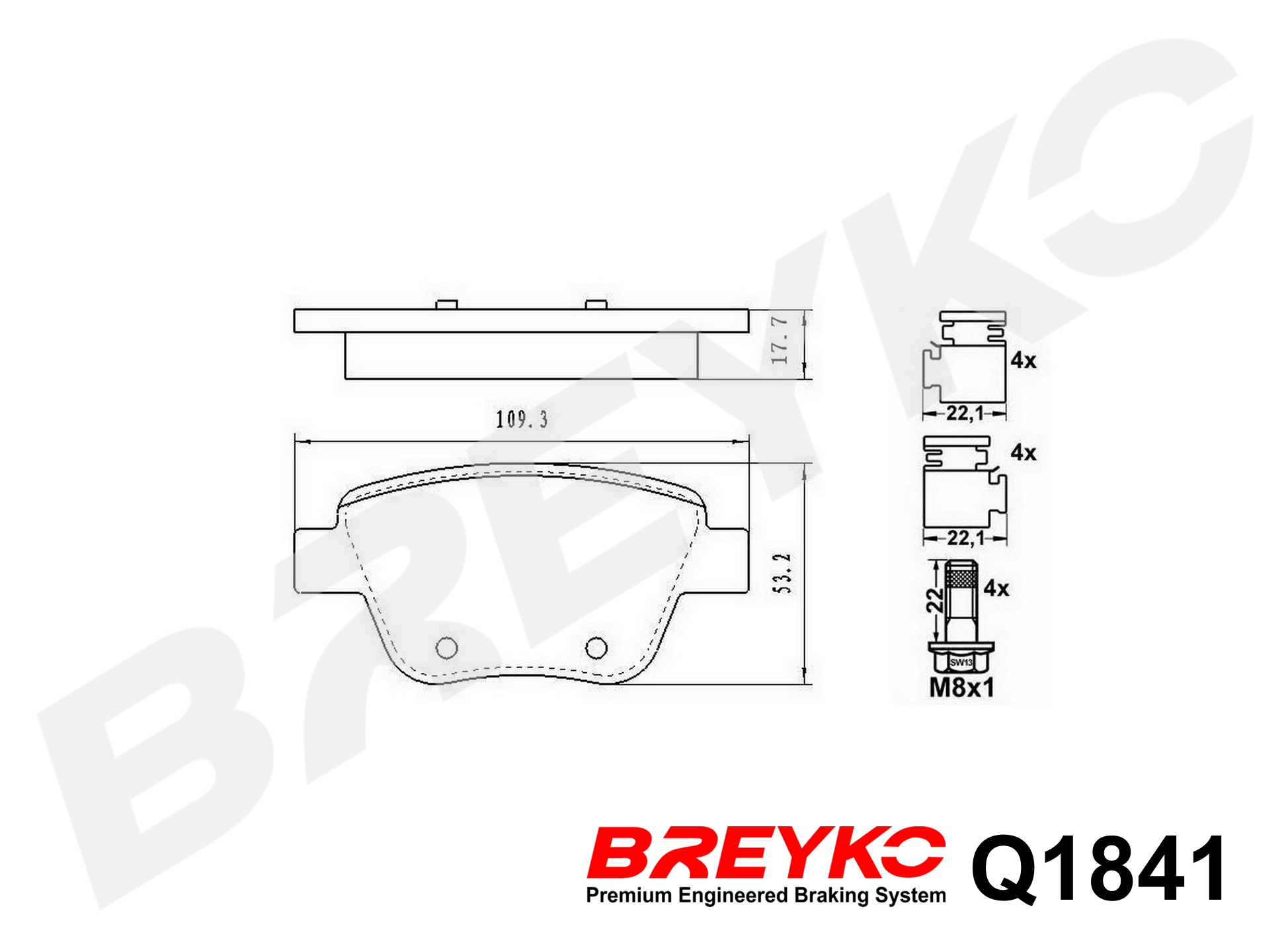 DAVID VASCO Q1841 BREYKO PREMIUM Brake Pad Set, disc brake
