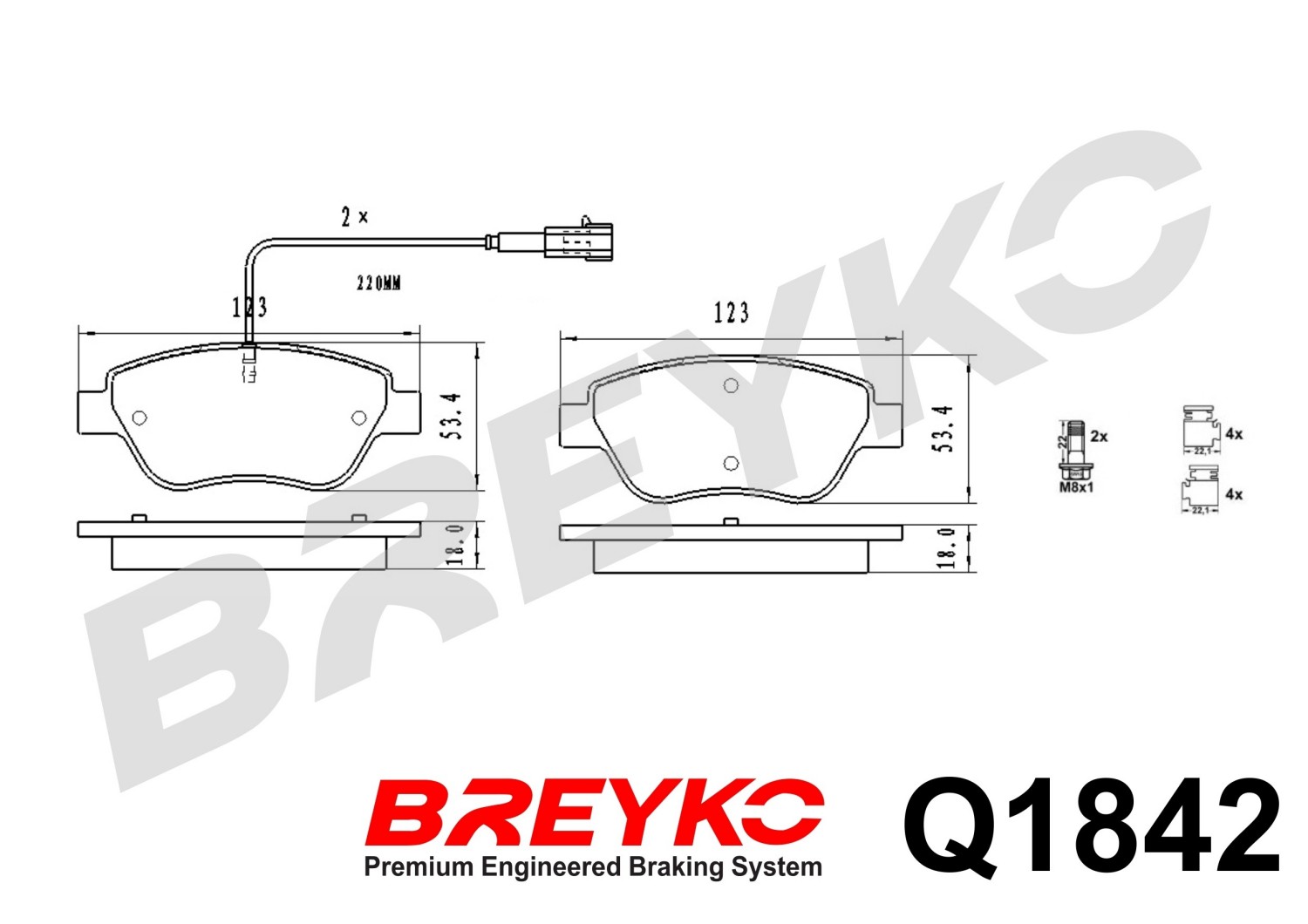 DAVID VASCO Q1842 BREYKO PREMIUM Brake Pad Set, disc brake