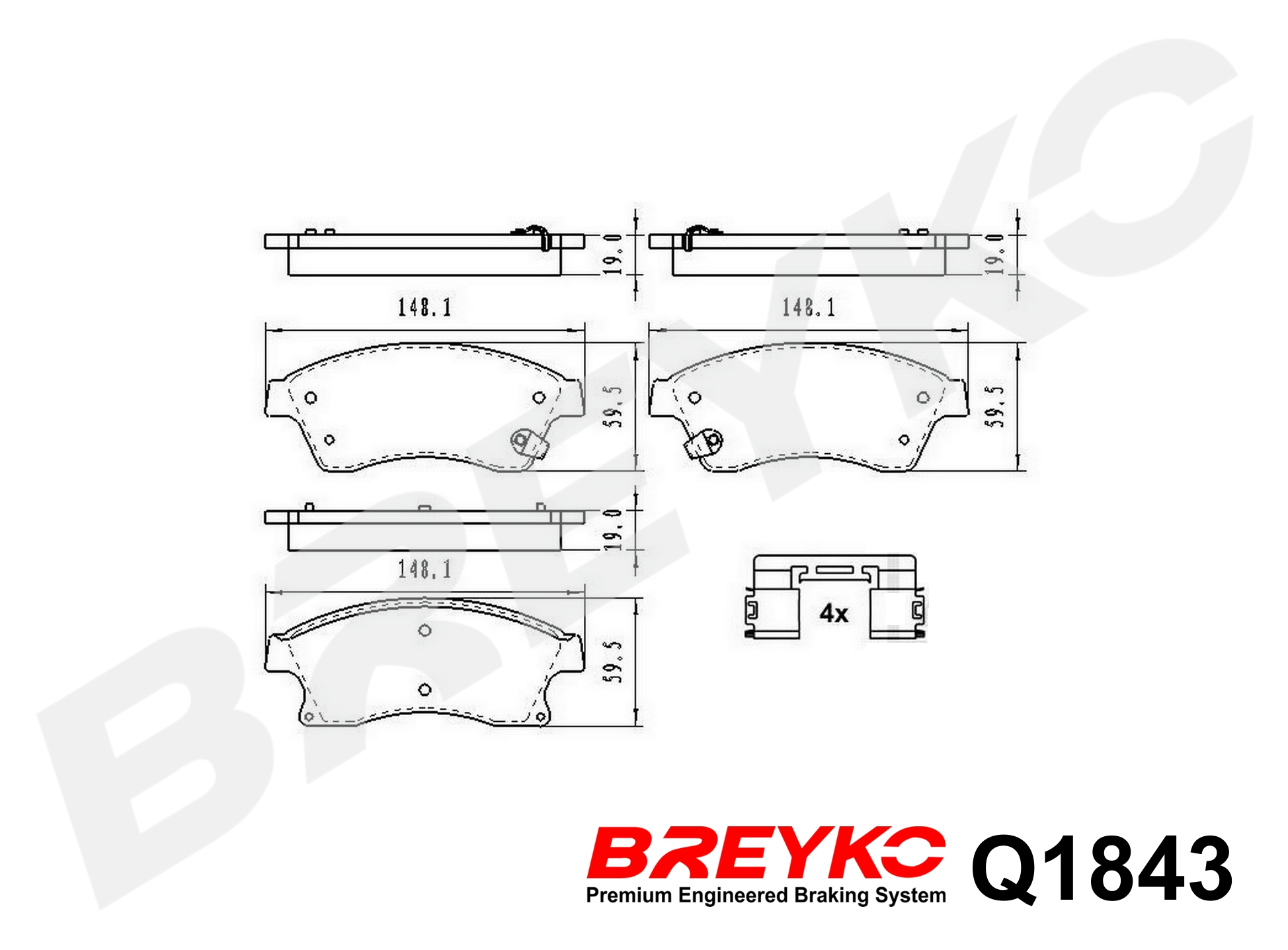 DAVID VASCO Q1843 BREYKO PREMIUM Brake Pad Set, disc brake