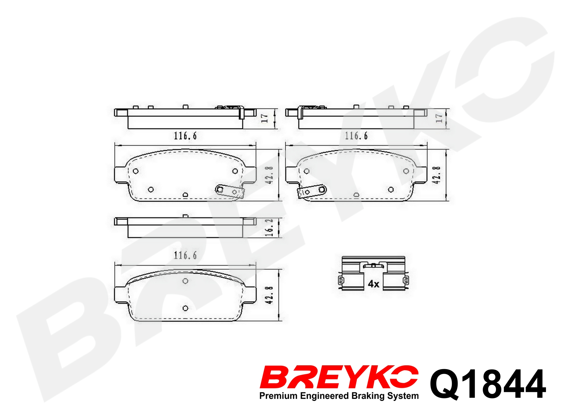 DAVID VASCO Q1844 BREYKO PREMIUM Brake Pad Set, disc brake
