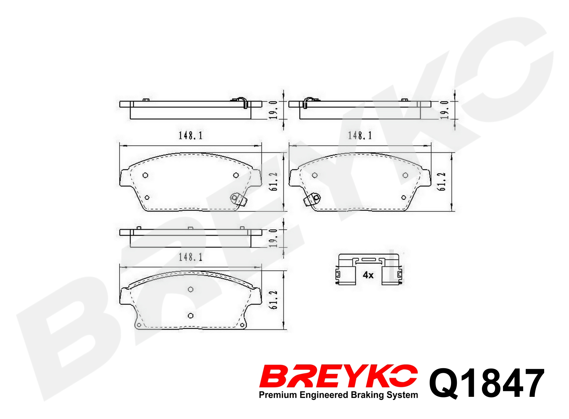 DAVID VASCO Q1847 BREYKO PREMIUM Brake Pad Set, disc brake