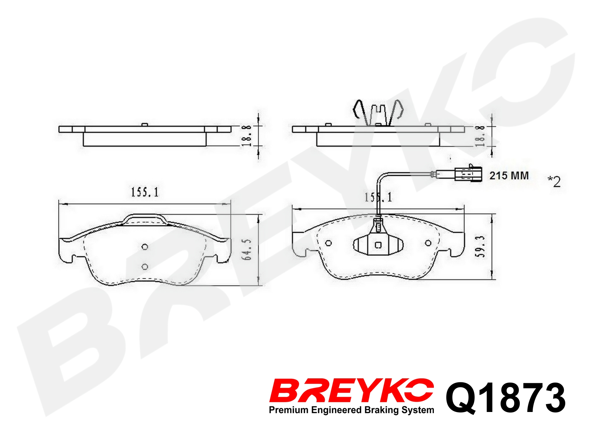 DAVID VASCO Q1873 BREYKO PREMIUM Brake Pad Set, disc brake