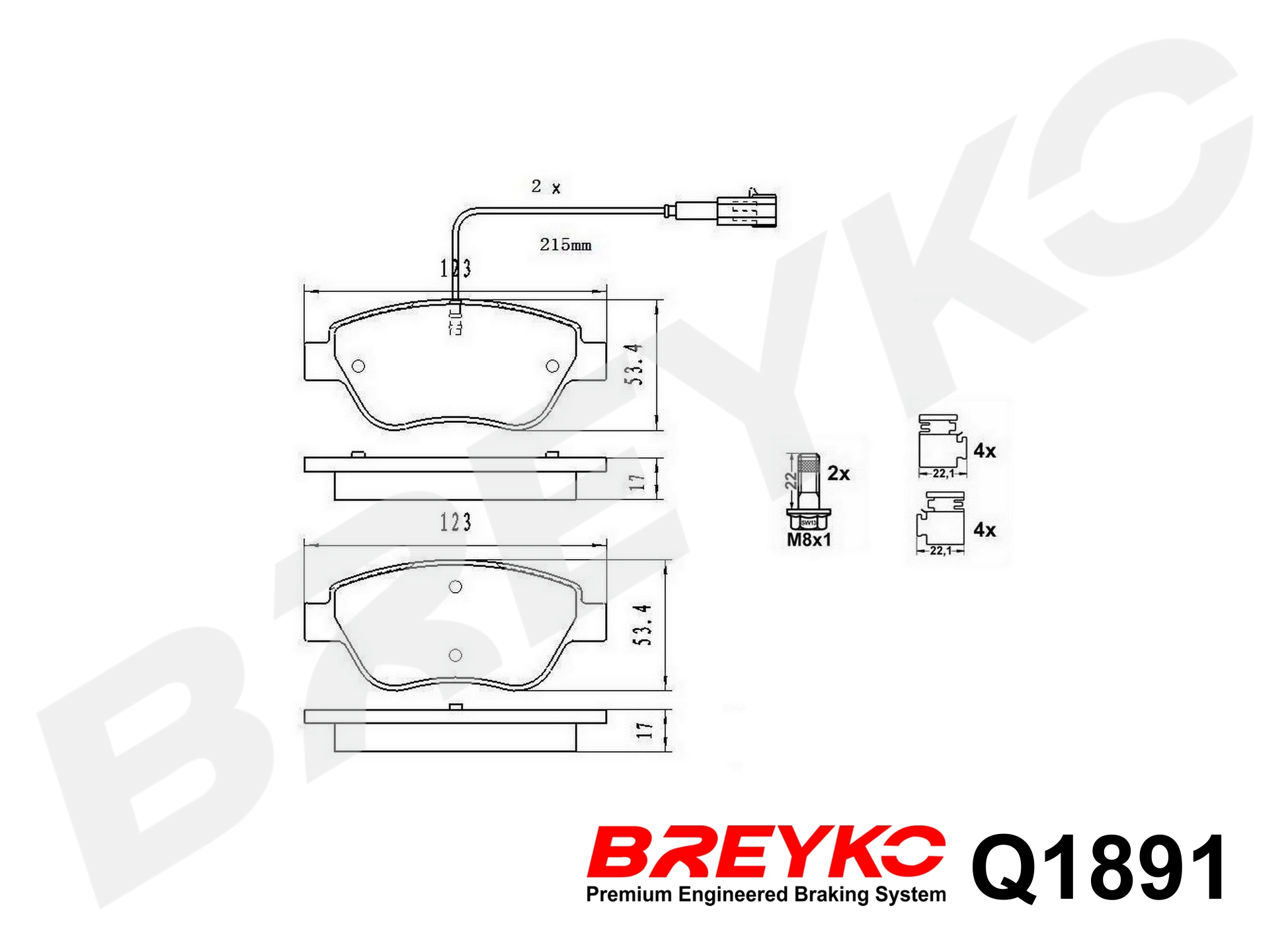 DAVID VASCO Q1891 BREYKO PREMIUM Brake Pad Set, disc brake