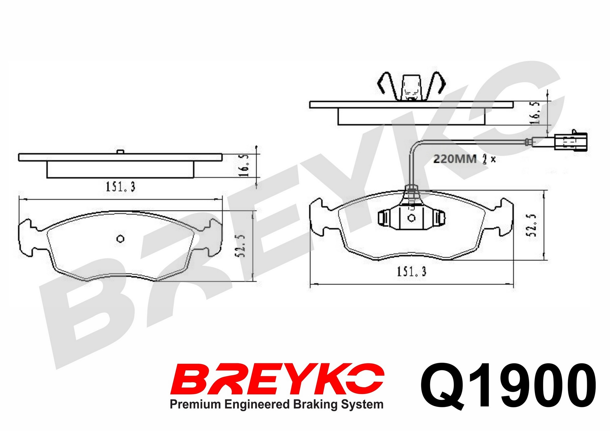DAVID VASCO Q1900 BREYKO PREMIUM Brake Pad Set, disc brake