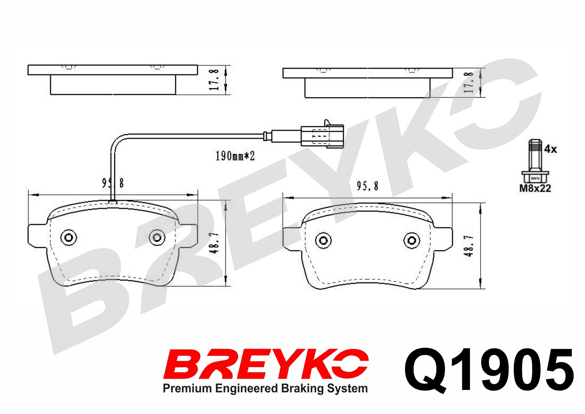 DAVID VASCO Q1905 BREYKO PREMIUM Brake Pad Set, disc brake
