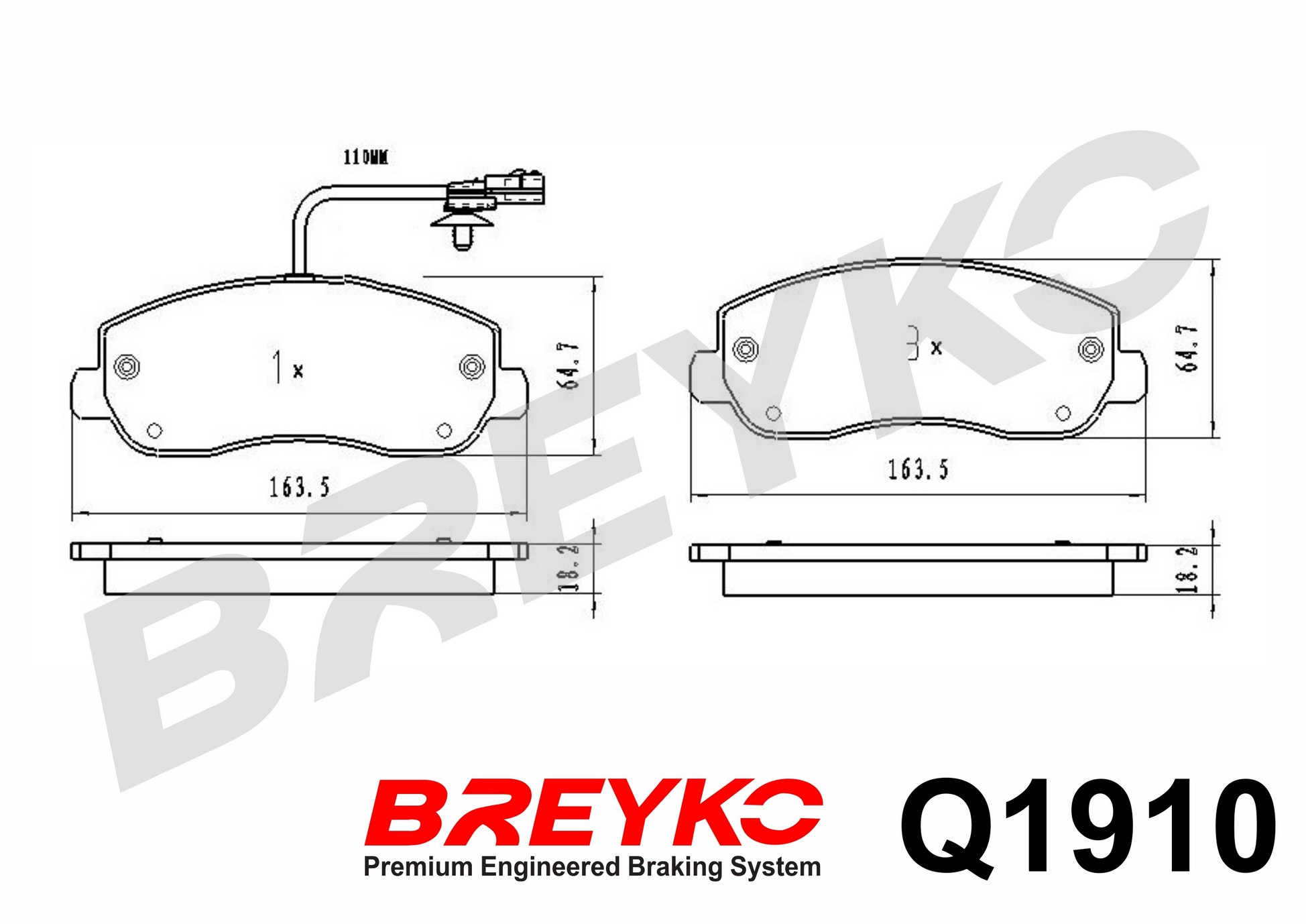 DAVID VASCO Q1910 BREYKO PREMIUM Brake Pad Set, disc brake