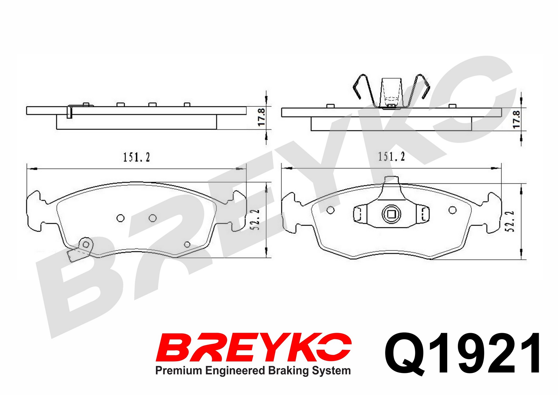 DAVID VASCO Q1921 BREYKO PREMIUM Brake Pad Set, disc brake