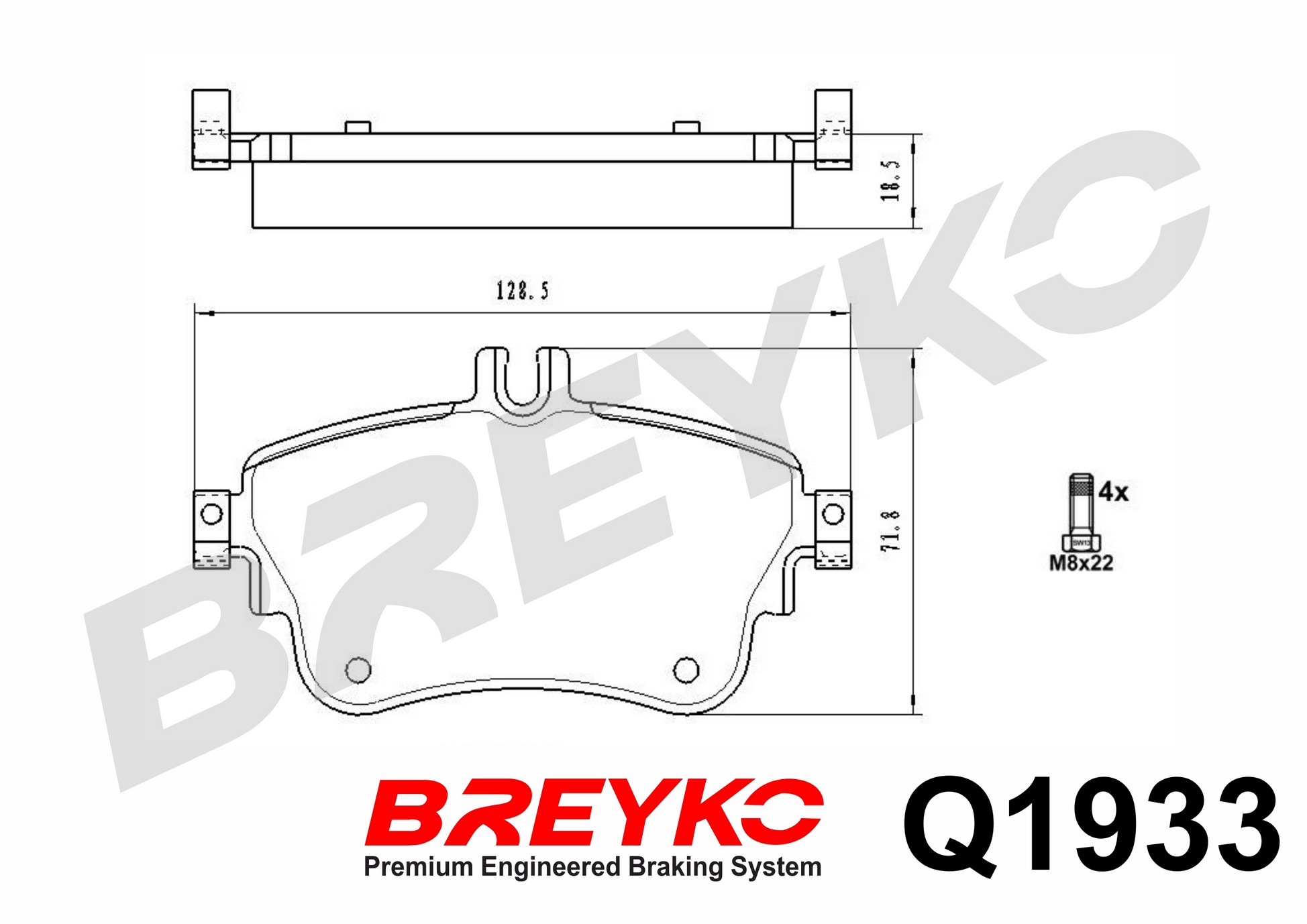 DAVID VASCO Q1933 BREYKO PREMIUM Brake Pad Set, disc brake