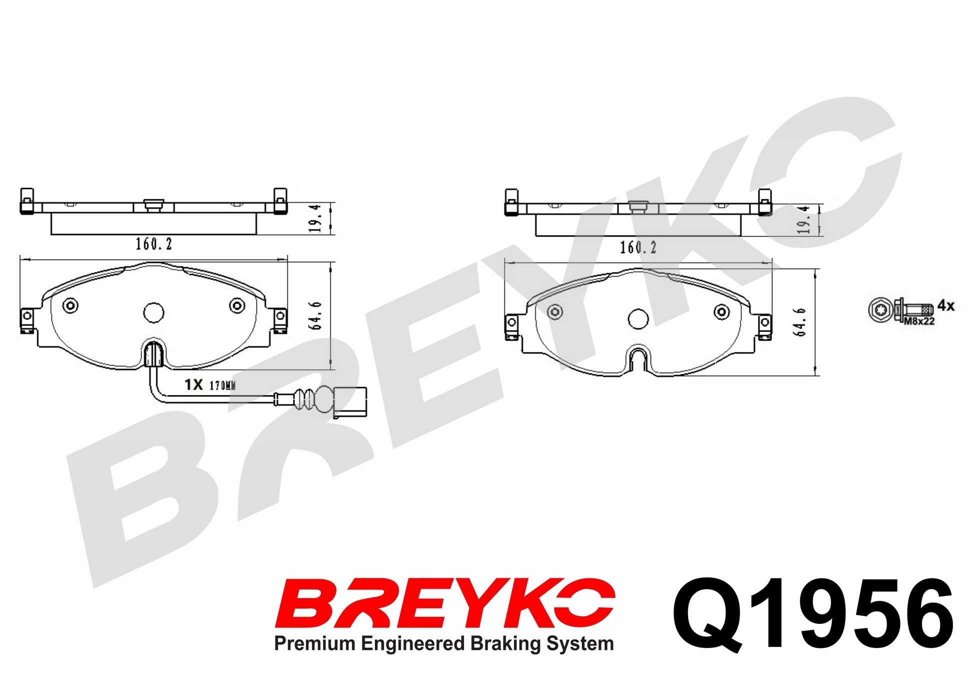 DAVID VASCO Q1956 BREYKO PREMIUM Brake Pad Set, disc brake