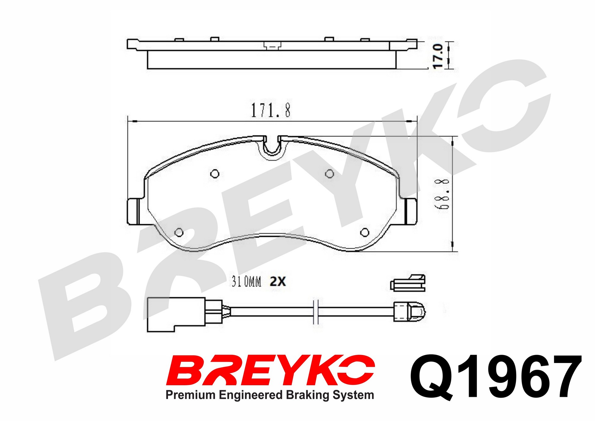 DAVID VASCO Q1967 BREYKO PREMIUM Brake Pad Set, disc brake