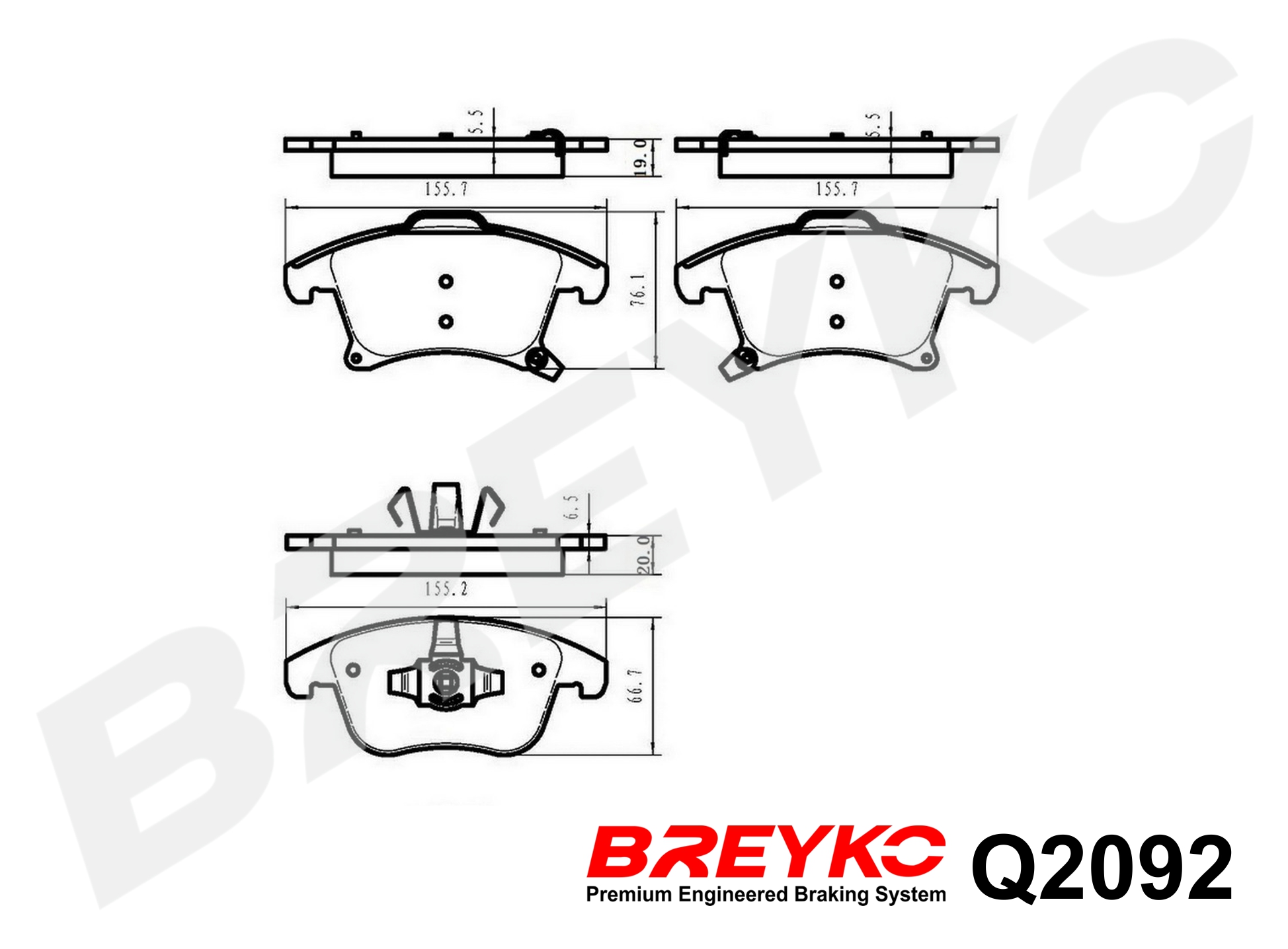 DAVID VASCO Q2092 BREYKO PREMIUM Brake Pad Set, disc brake