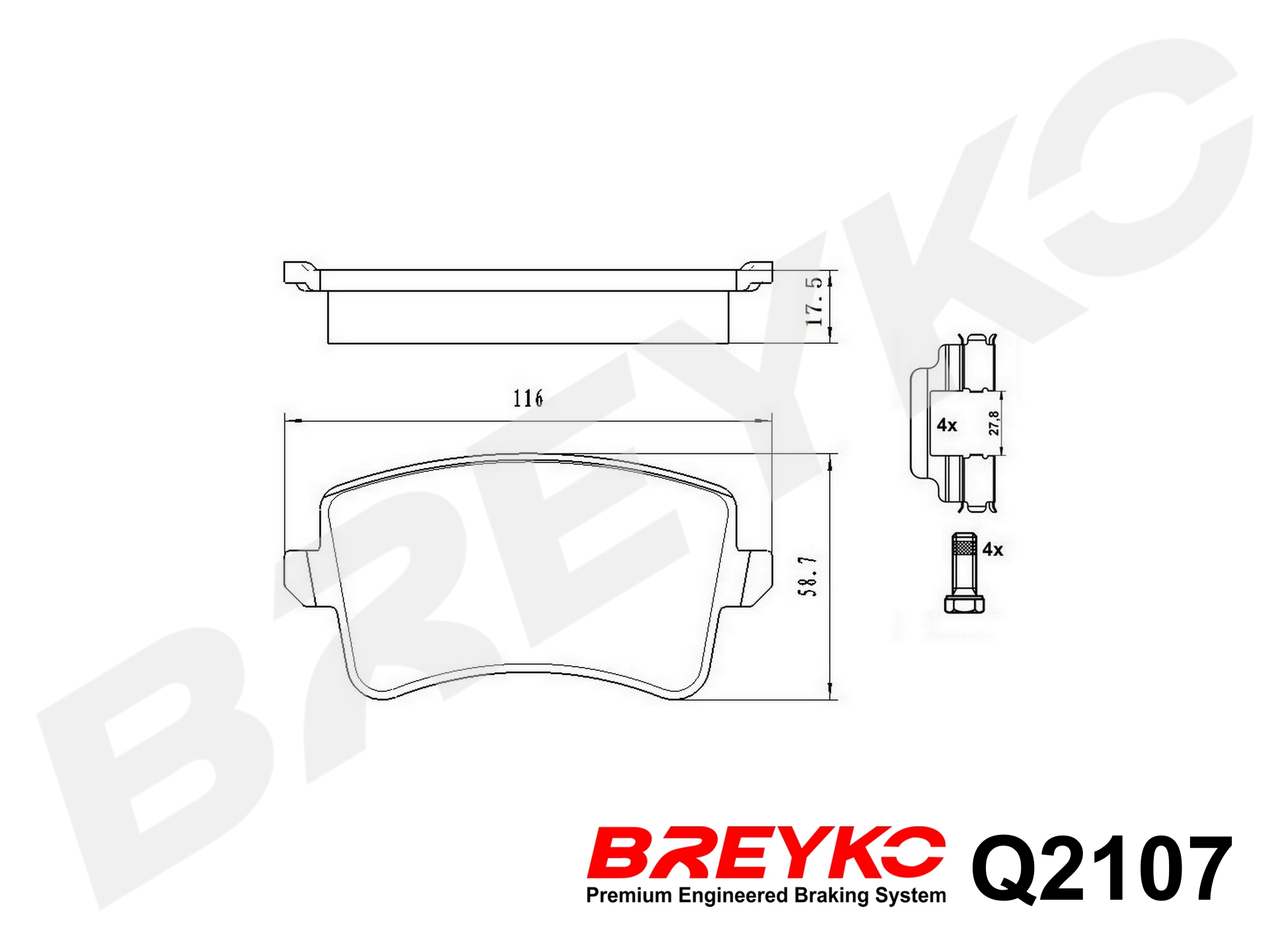 DAVID VASCO Q2107 BREYKO PREMIUM Brake Pad Set, disc brake