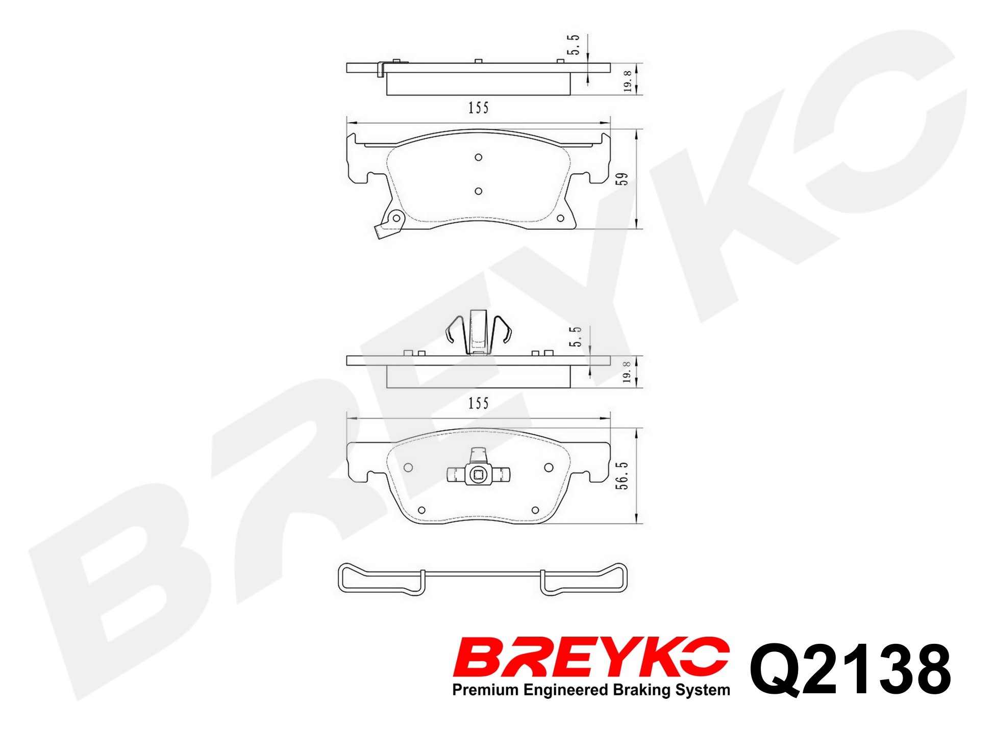 DAVID VASCO Q2138 BREYKO PREMIUM Brake Pad Set, disc brake