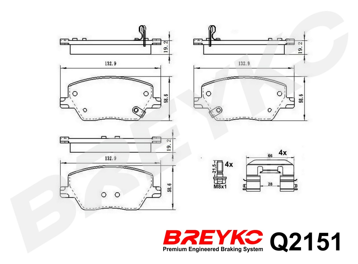 DAVID VASCO Q2151 BREYKO PREMIUM Brake Pad Set, disc brake