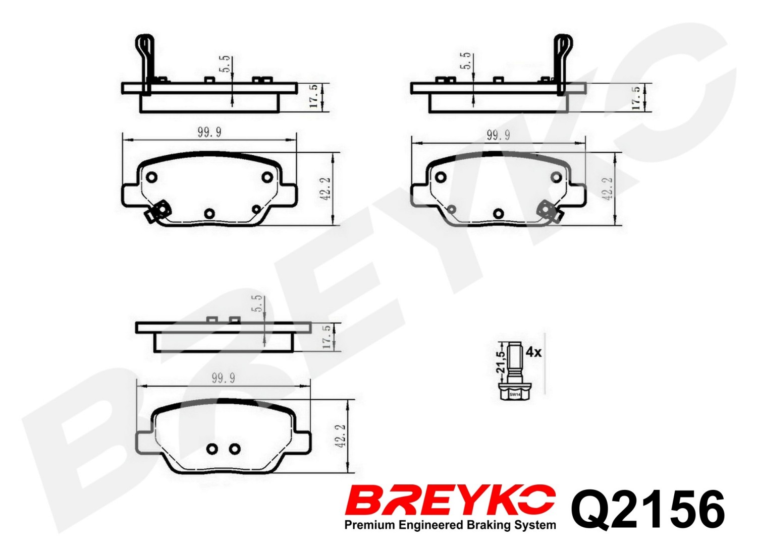 DAVID VASCO Q2156 BREYKO PREMIUM Brake Pad Set, disc brake