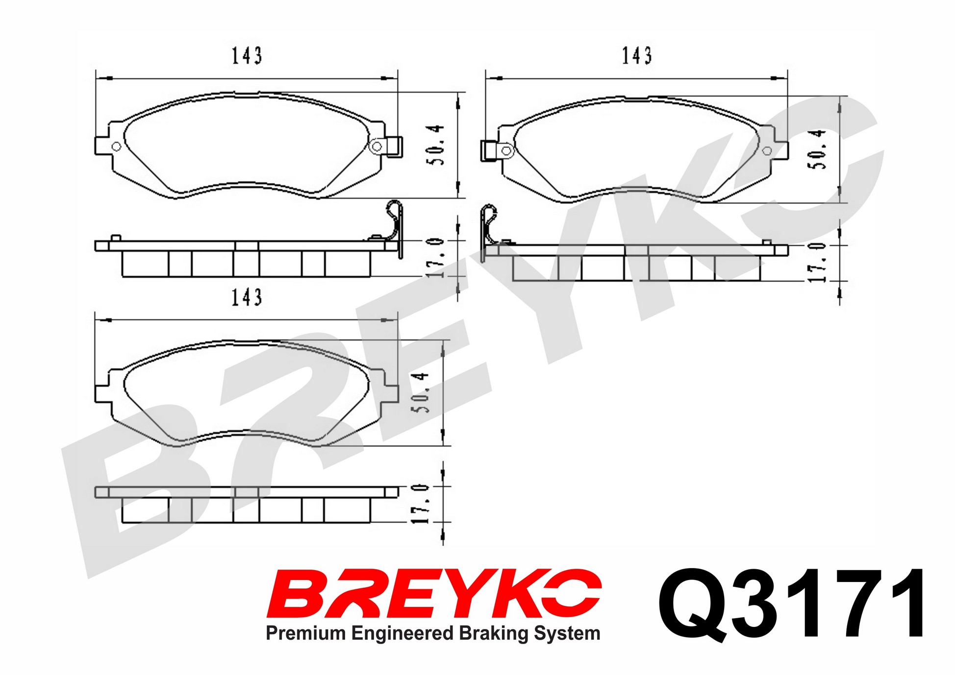 DAVID VASCO Q3171 BREYKO PREMIUM Brake Pad Set, disc brake