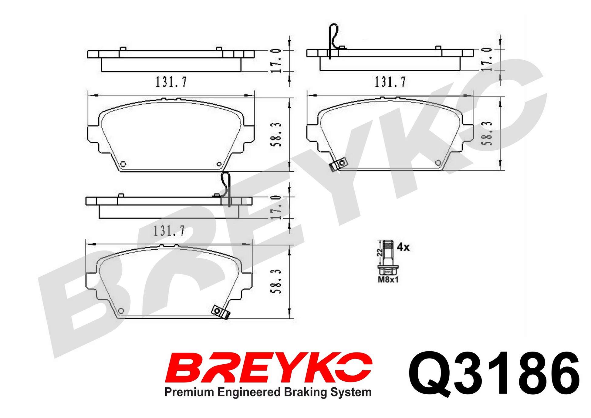 DAVID VASCO Q3186 BREYKO PREMIUM Brake Pad Set, disc brake