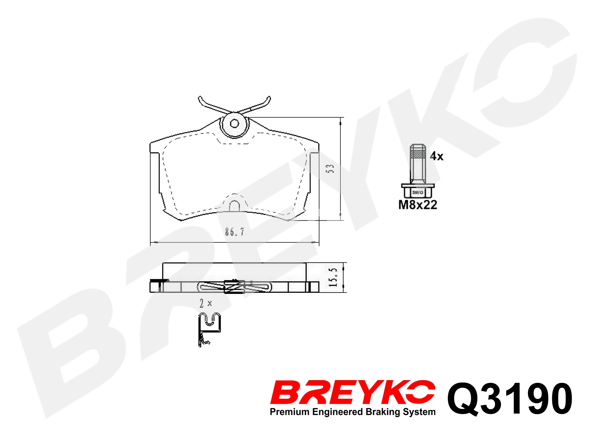 DAVID VASCO Q3190 BREYKO PREMIUM Brake Pad Set, disc brake