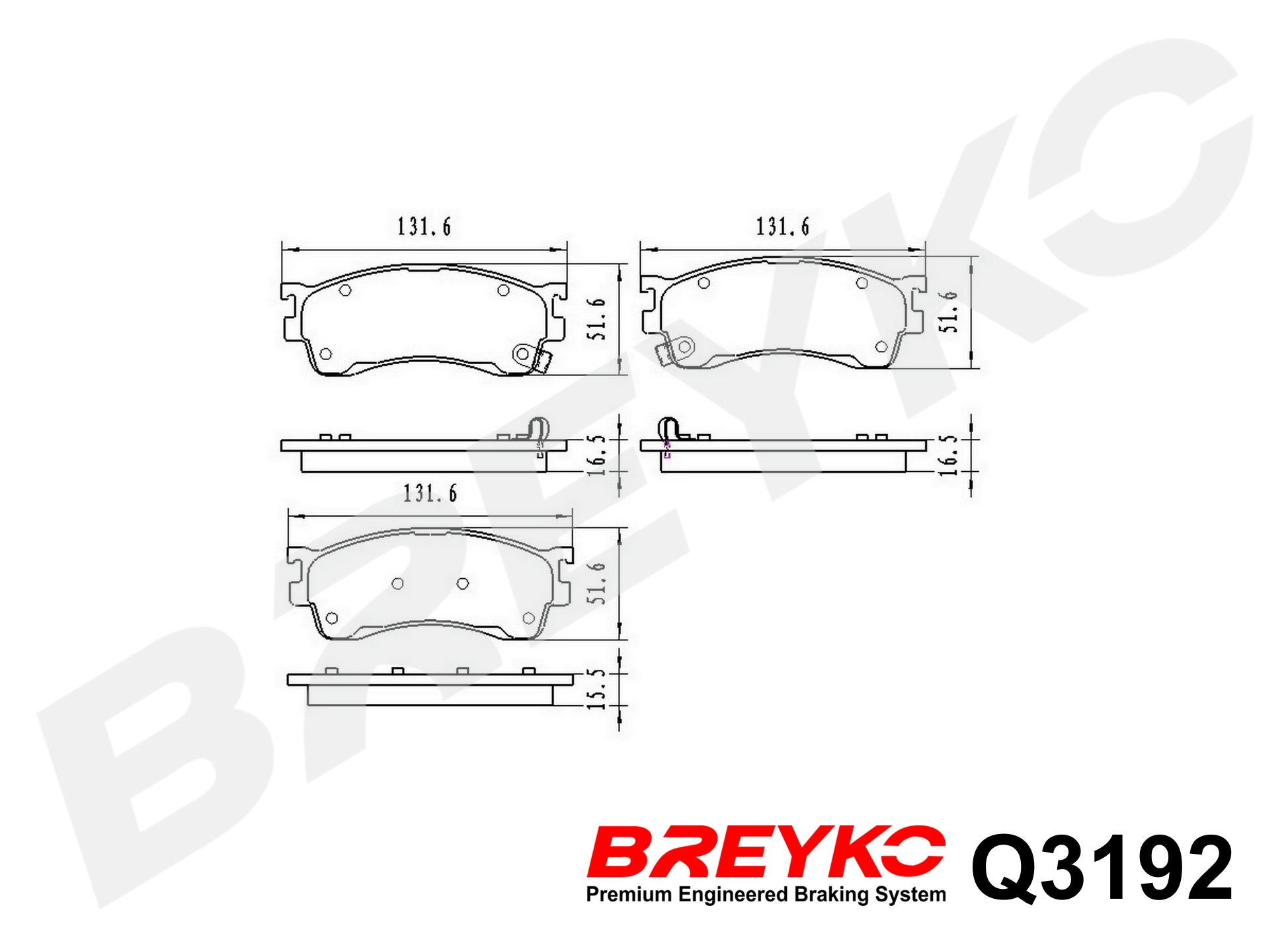 DAVID VASCO Q3192 BREYKO PREMIUM Brake Pad Set, disc brake