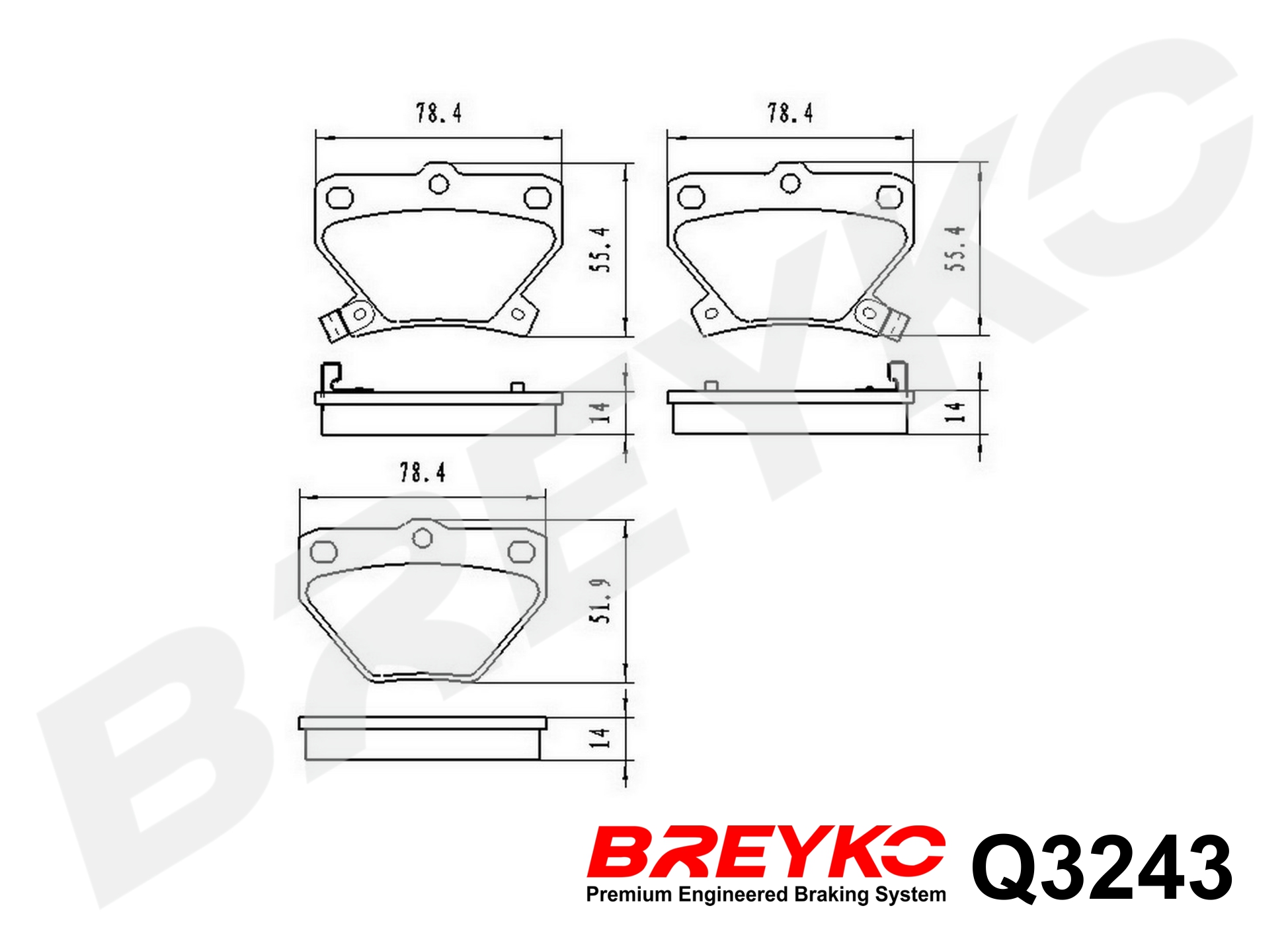 DAVID VASCO Q3243 BREYKO PREMIUM Brake Pad Set, disc brake