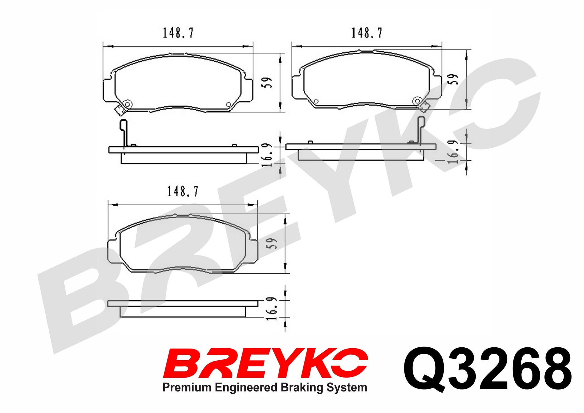 DAVID VASCO Q3268 BREYKO PREMIUM Brake Pad Set, disc brake