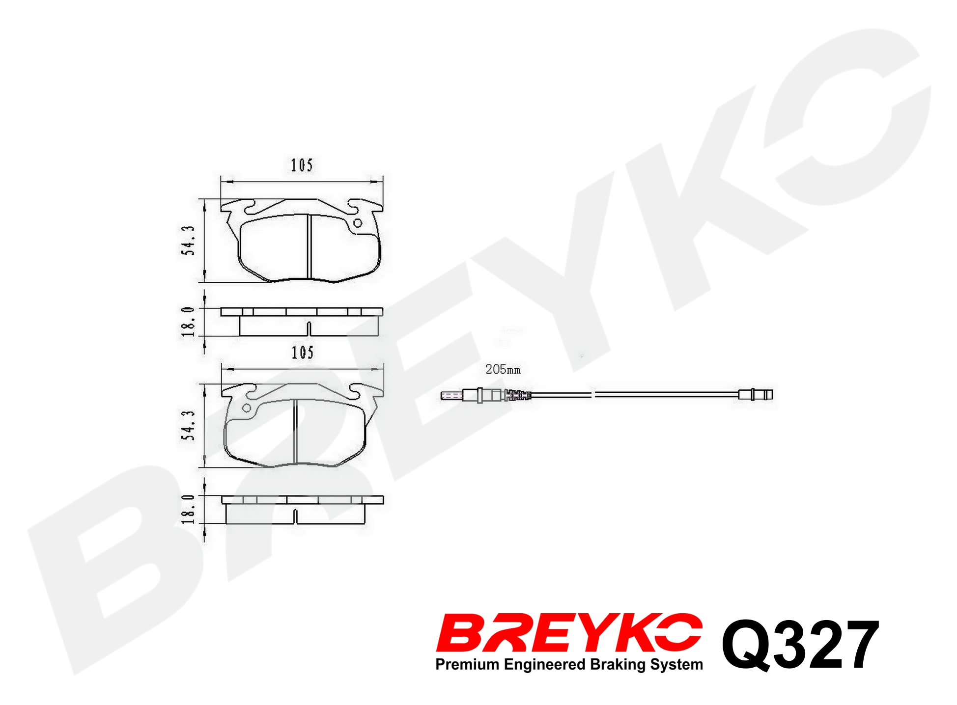 DAVID VASCO Q327 BREYKO PREMIUM Brake Pad Set, disc brake