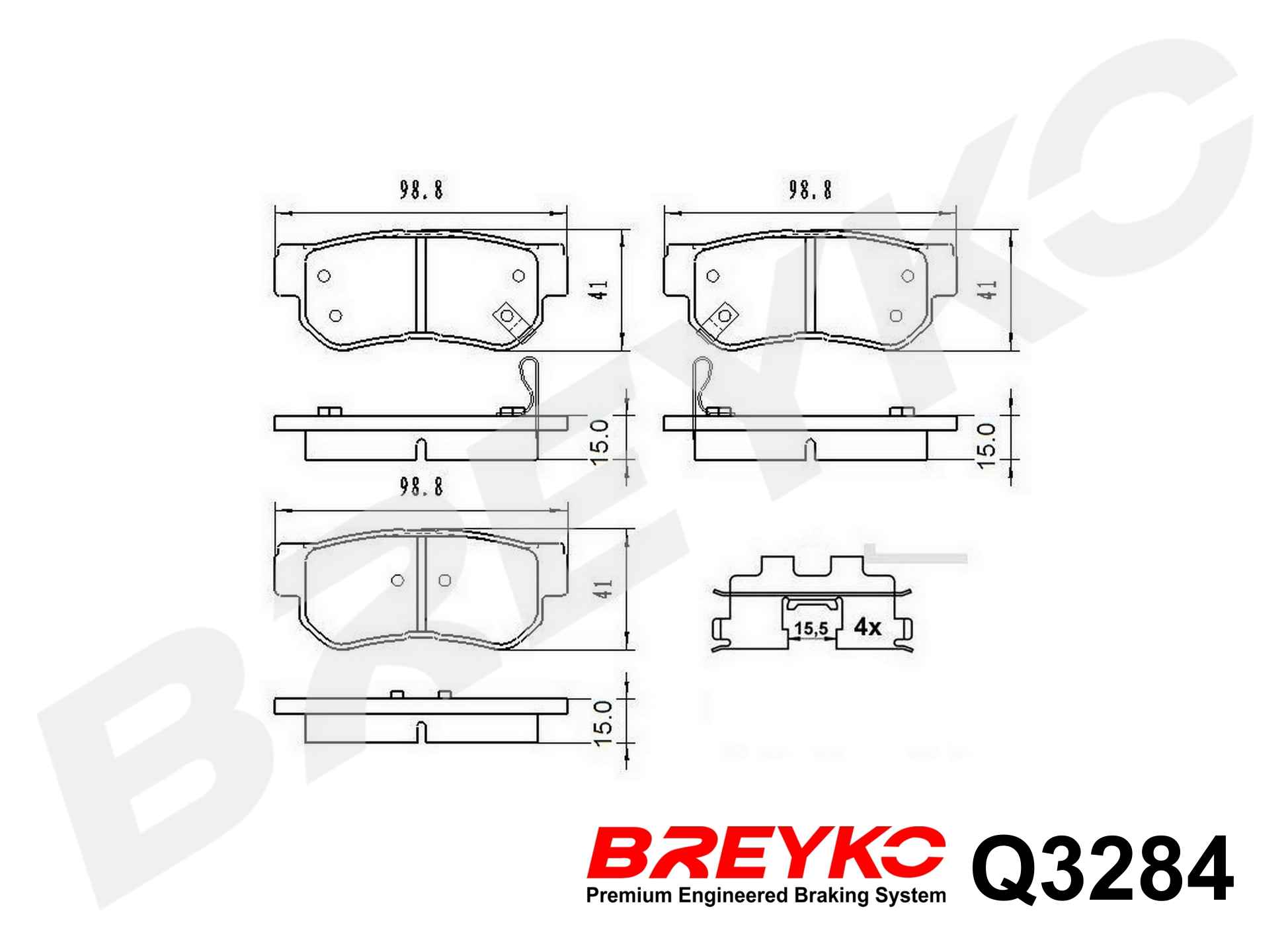 DAVID VASCO Q3284 BREYKO PREMIUM Brake Pad Set, disc brake