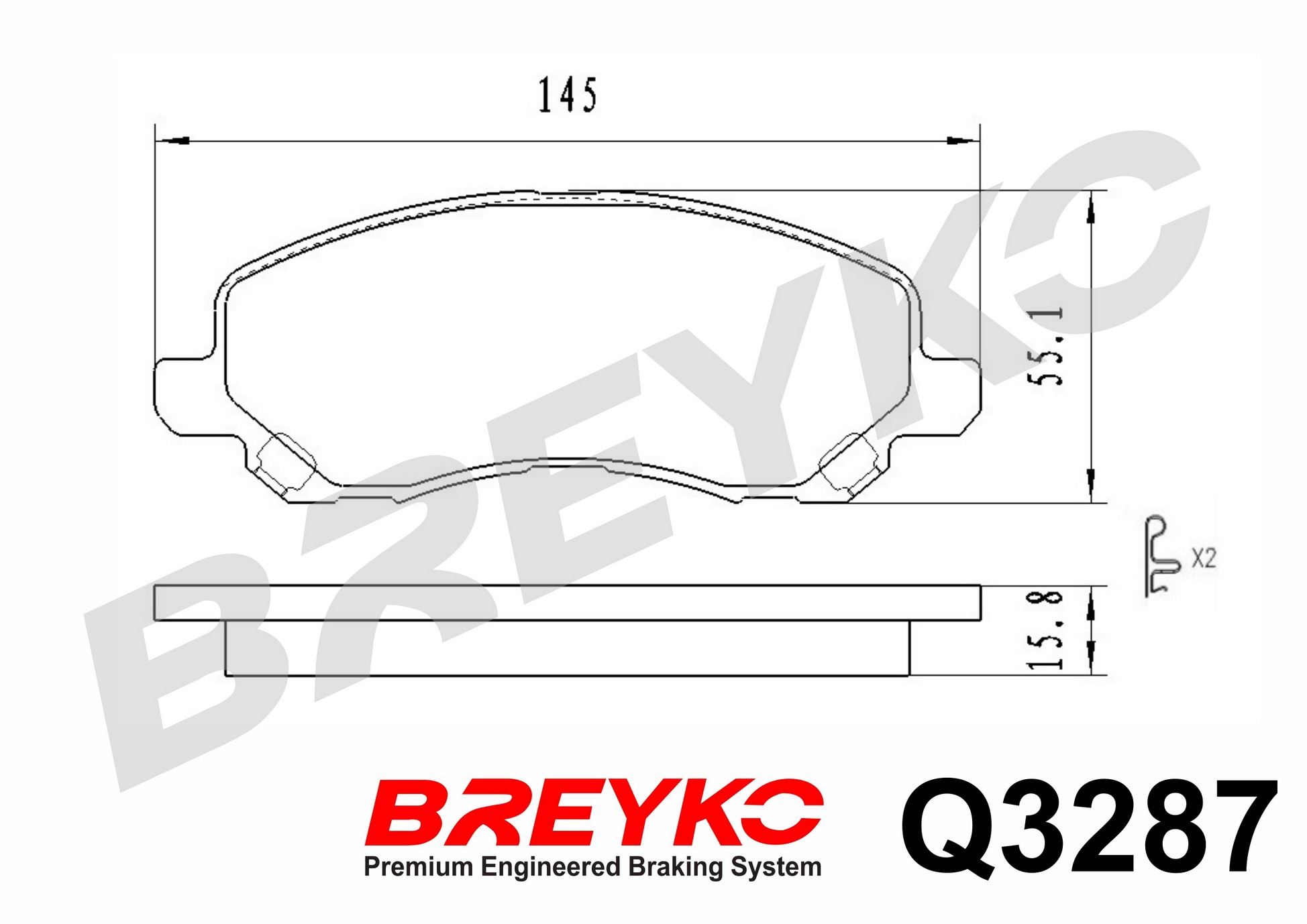DAVID VASCO Q3287 BREYKO PREMIUM Brake Pad Set, disc brake