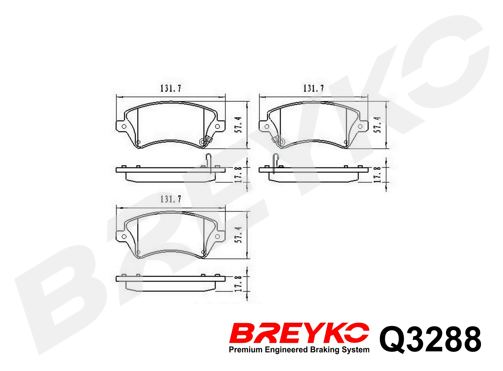 DAVID VASCO Q3288 BREYKO PREMIUM Brake Pad Set, disc brake