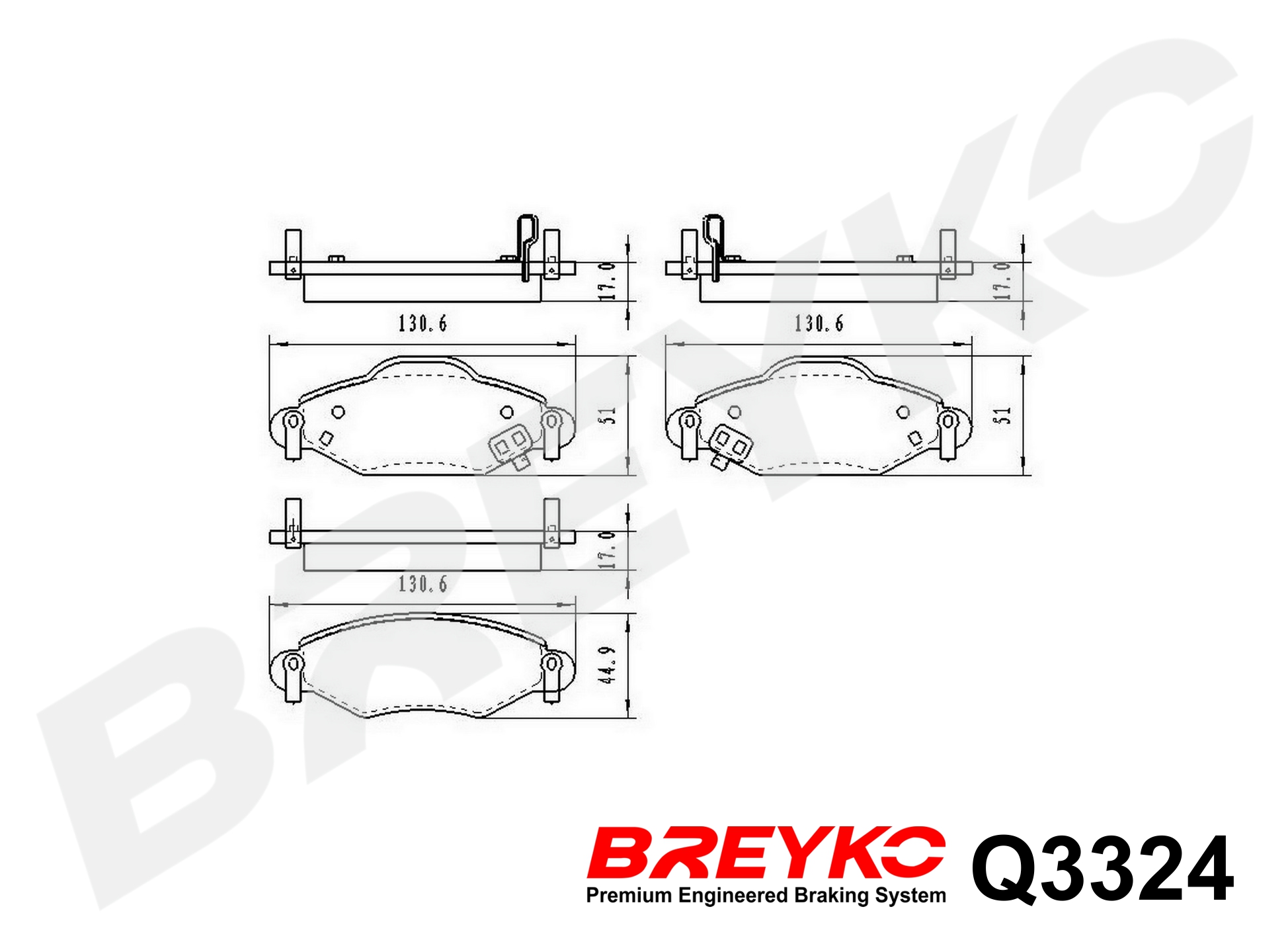 DAVID VASCO Q3324 BREYKO PREMIUM Brake Pad Set, disc brake