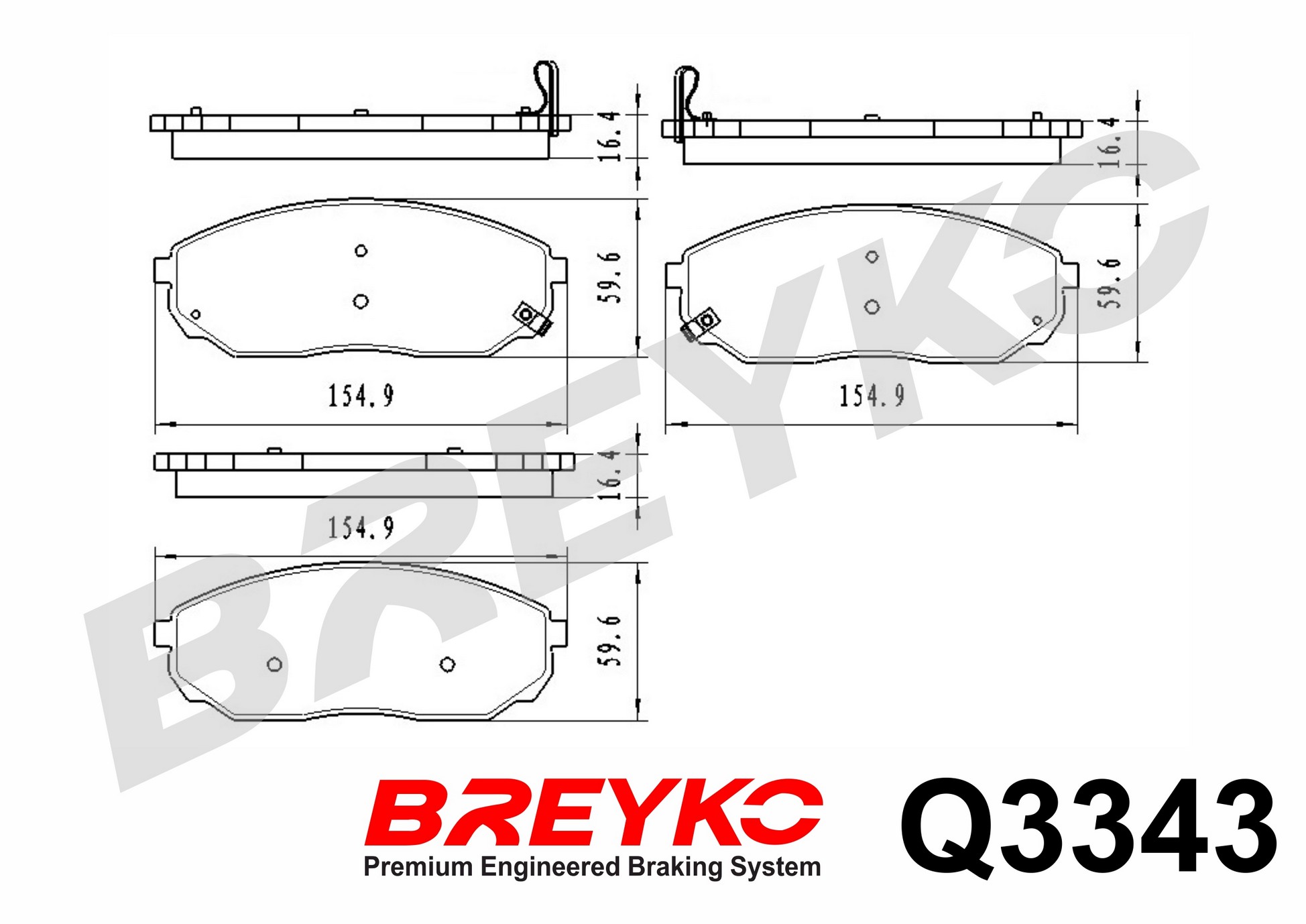 DAVID VASCO Q3343 BREYKO PREMIUM Brake Pad Set, disc brake