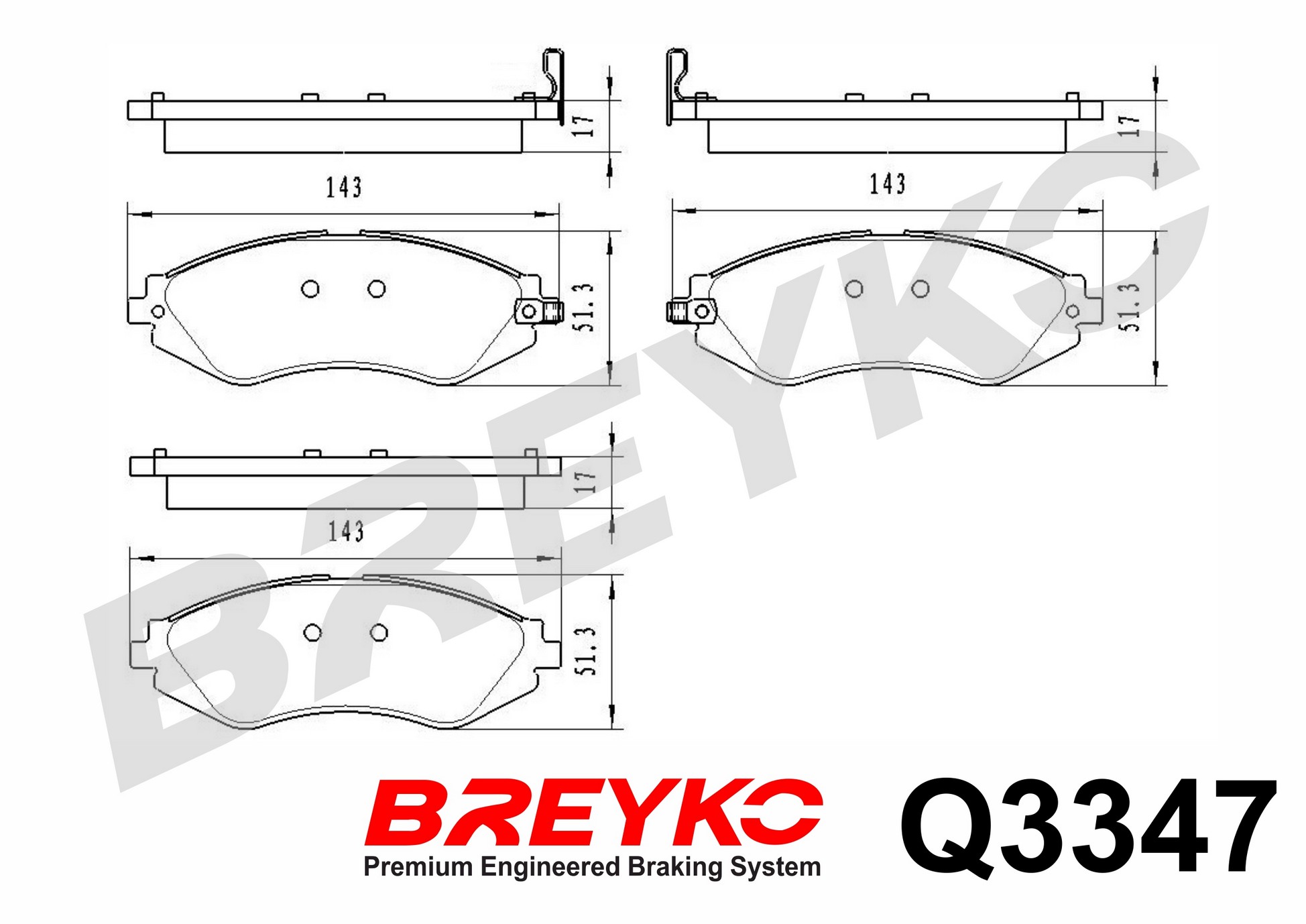 DAVID VASCO Q3347 BREYKO PREMIUM Brake Pad Set, disc brake