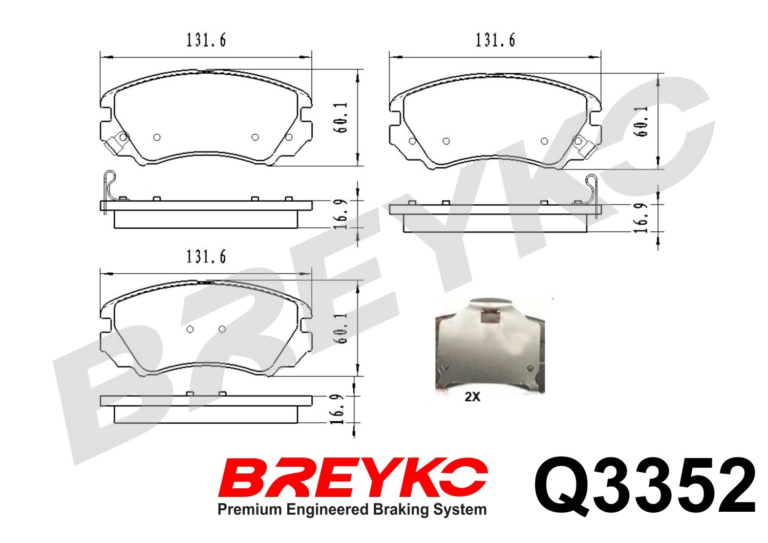 DAVID VASCO Q3352 BREYKO PREMIUM Brake Pad Set, disc brake