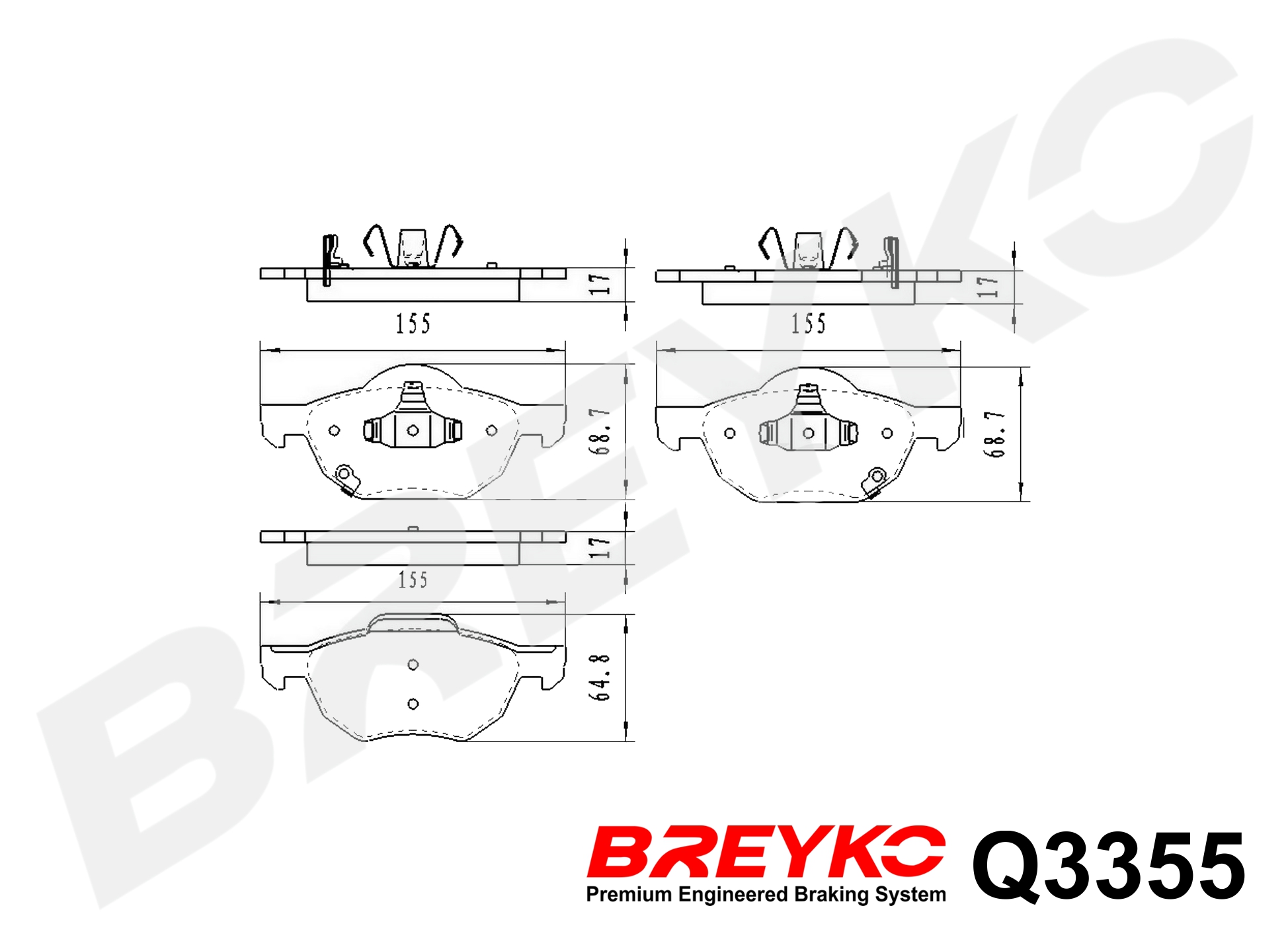 DAVID VASCO Q3355 BREYKO PREMIUM Brake Pad Set, disc brake
