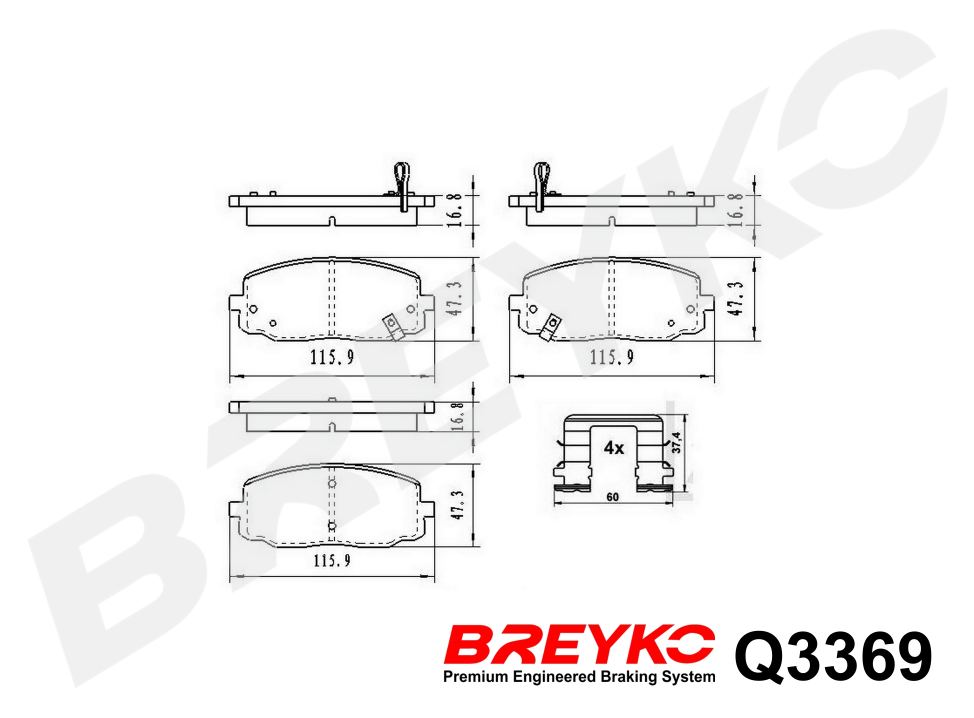 DAVID VASCO Q3369 BREYKO PREMIUM Brake Pad Set, disc brake