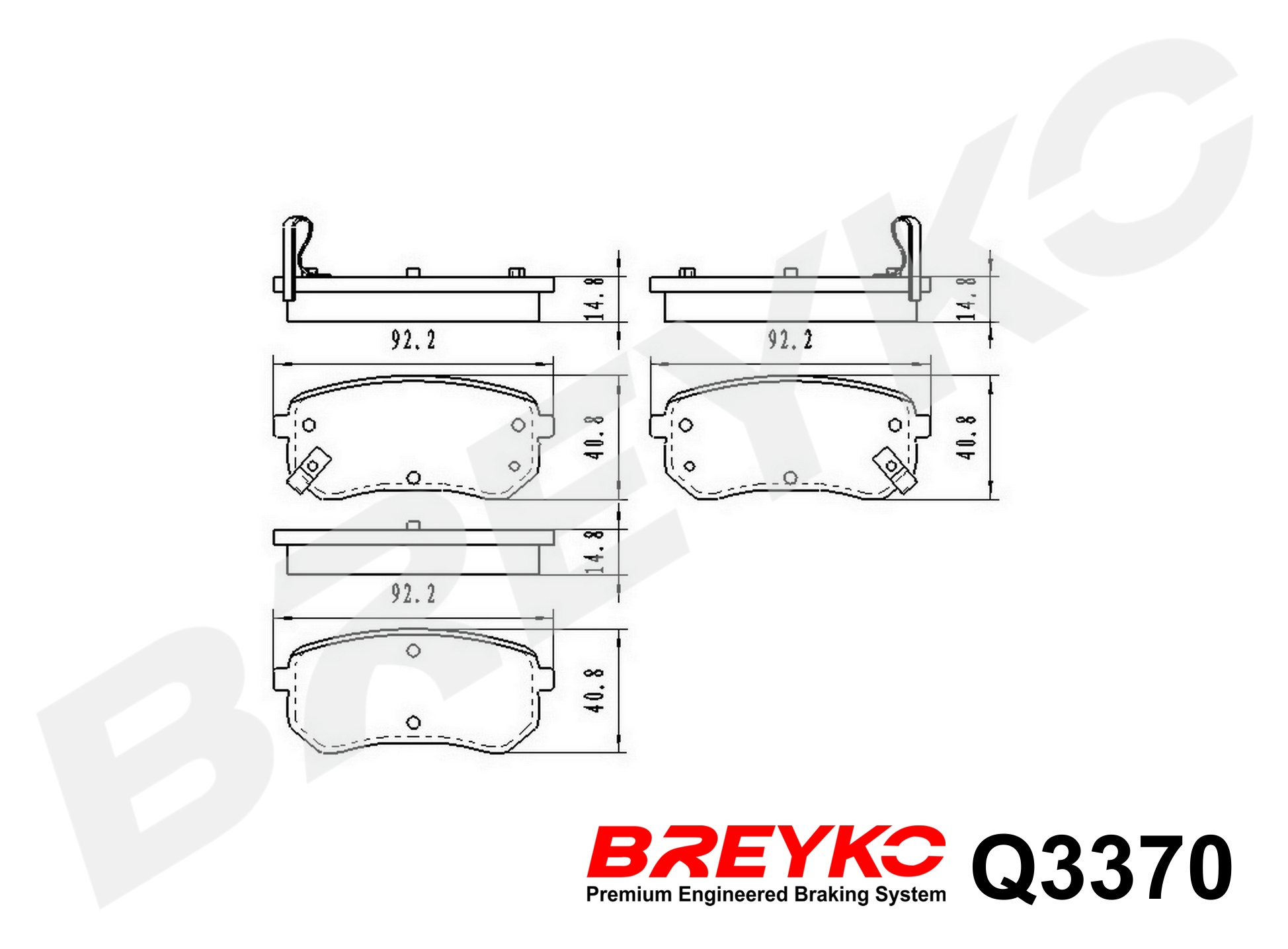 DAVID VASCO Q3370 BREYKO PREMIUM Brake Pad Set, disc brake