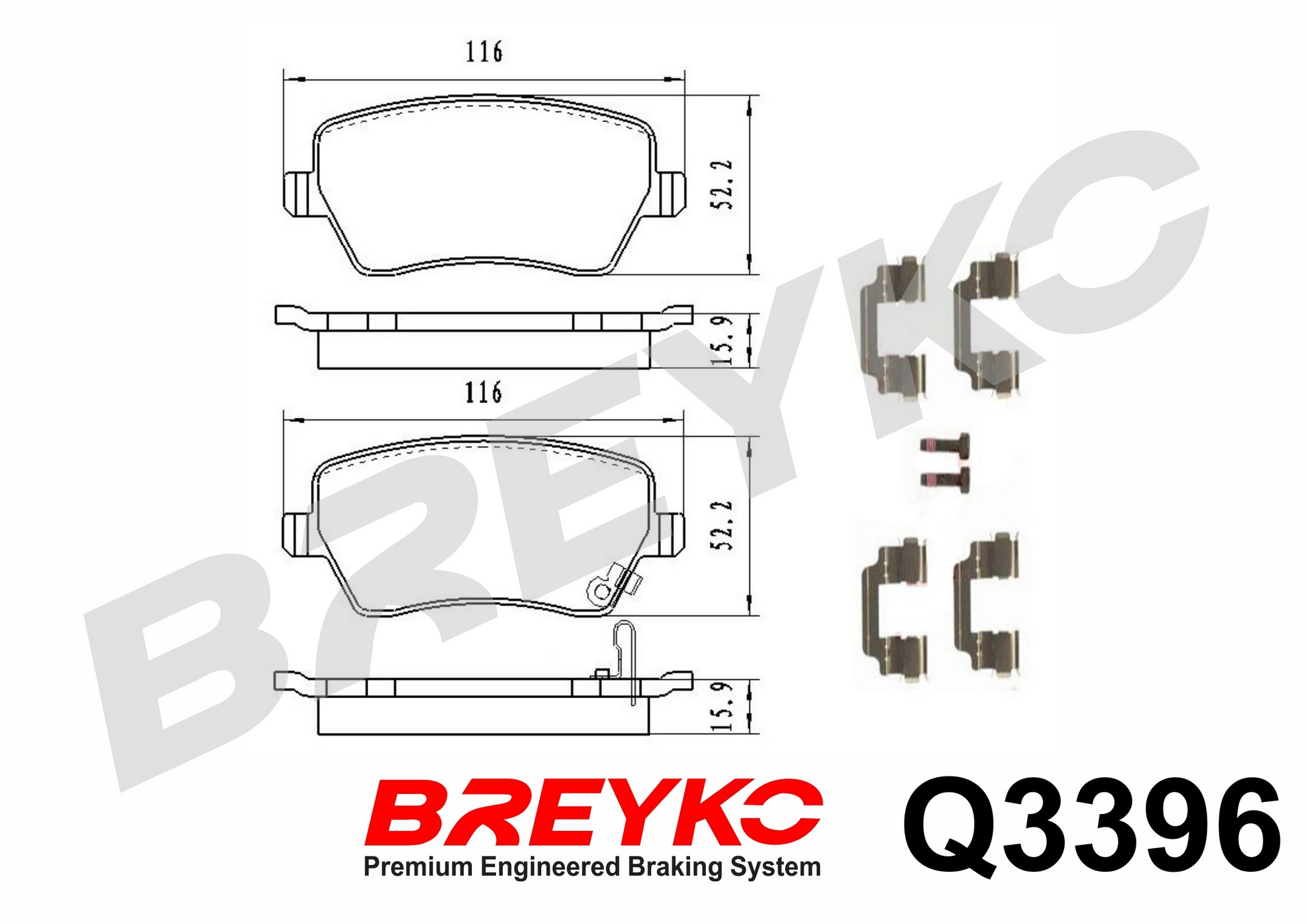 DAVID VASCO Q3396 BREYKO PREMIUM Brake Pad Set, disc brake